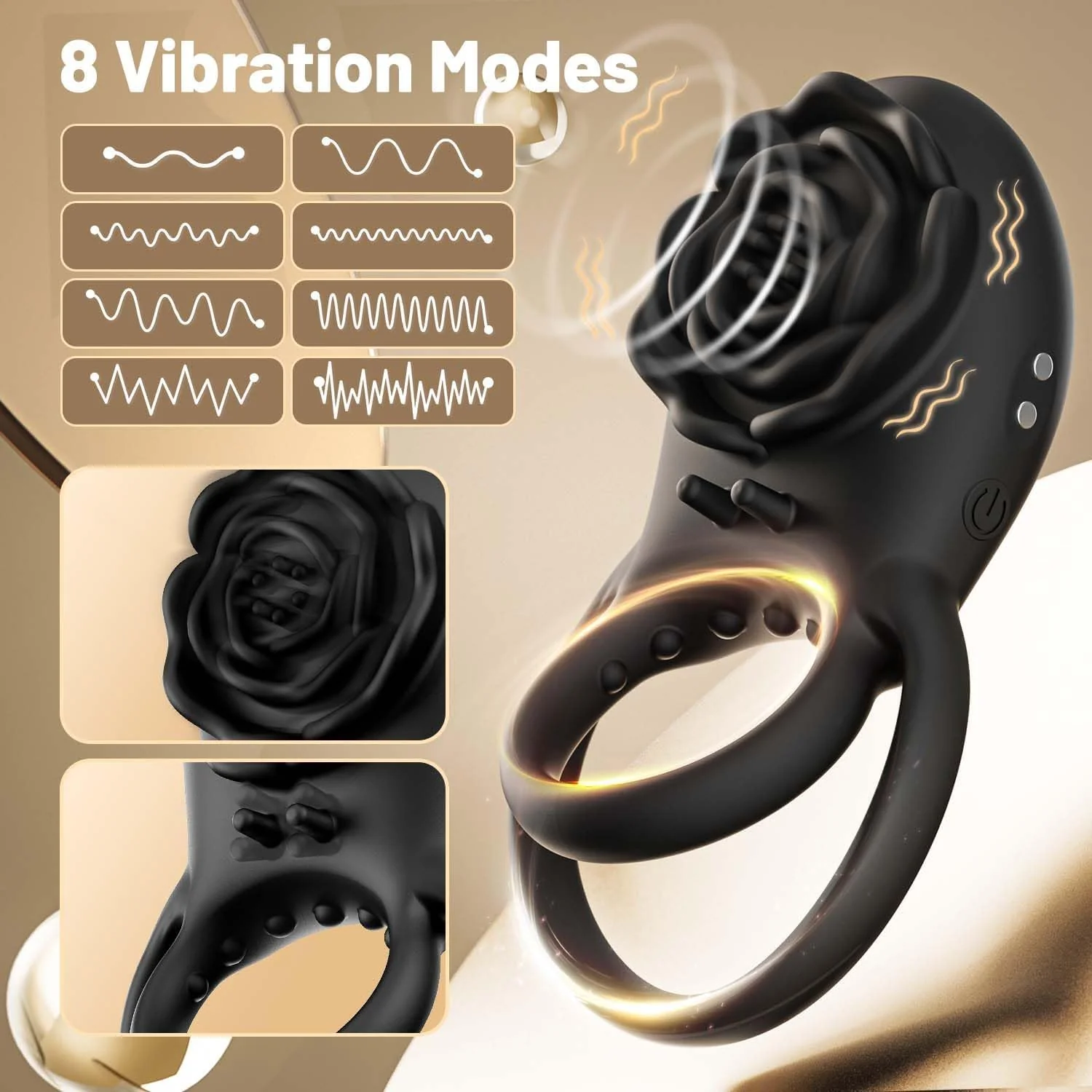 SilkOasis Vibrating Cock Ring Clitoral Massager - Image 3