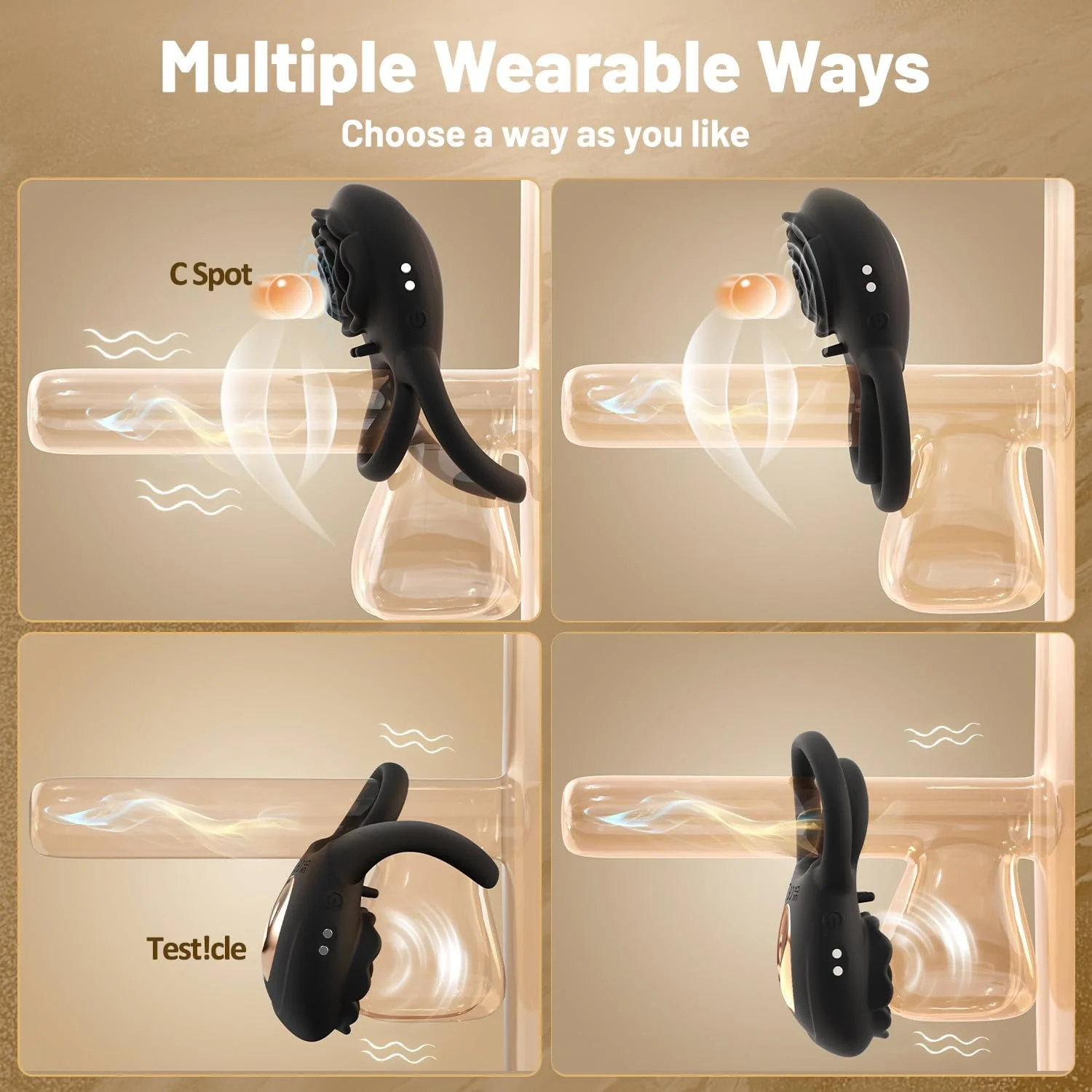 SilkOasis Vibrating Cock Ring Clitoral Massager - Image 4