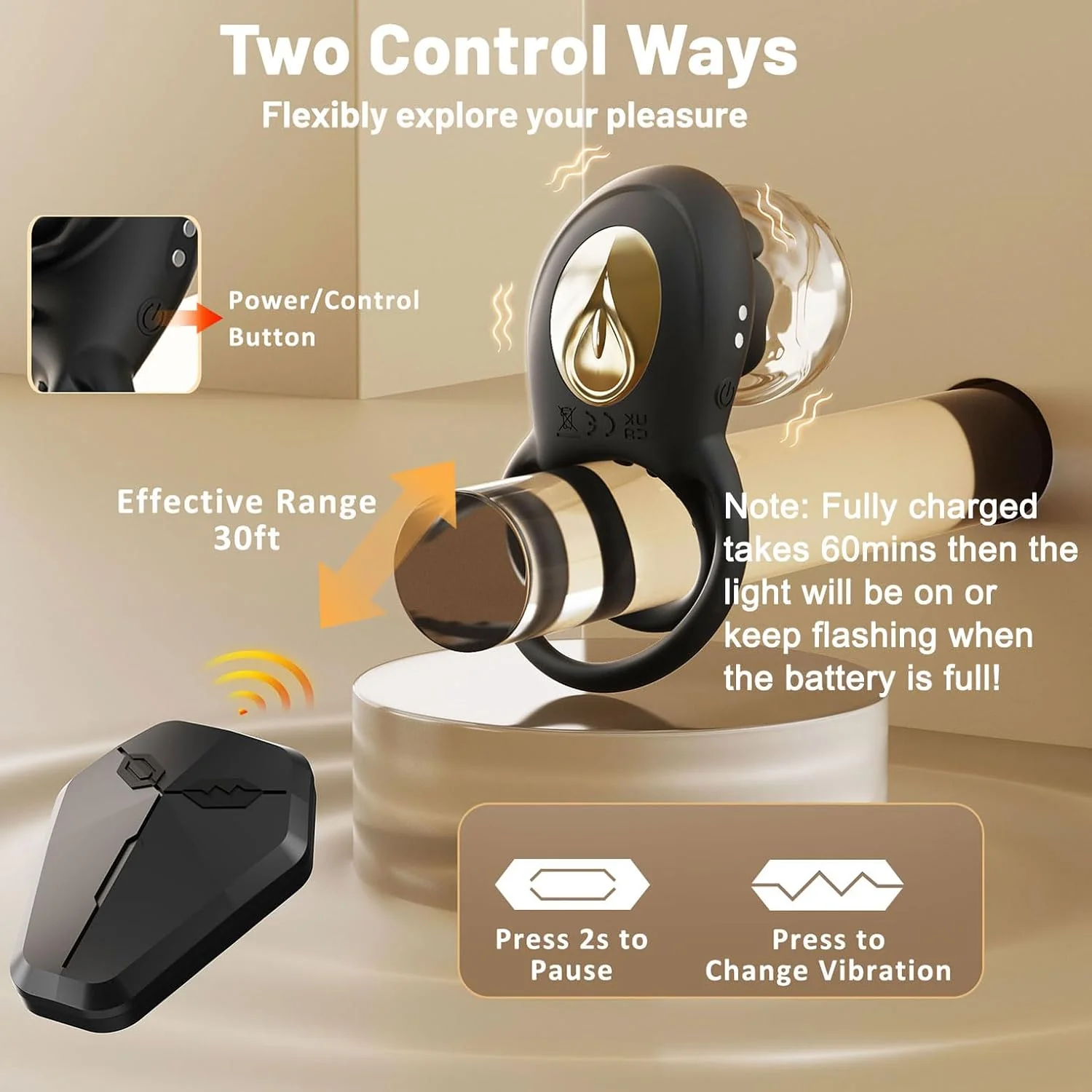 SilkOasis Vibrating Cock Ring Clitoral Massager - Image 5