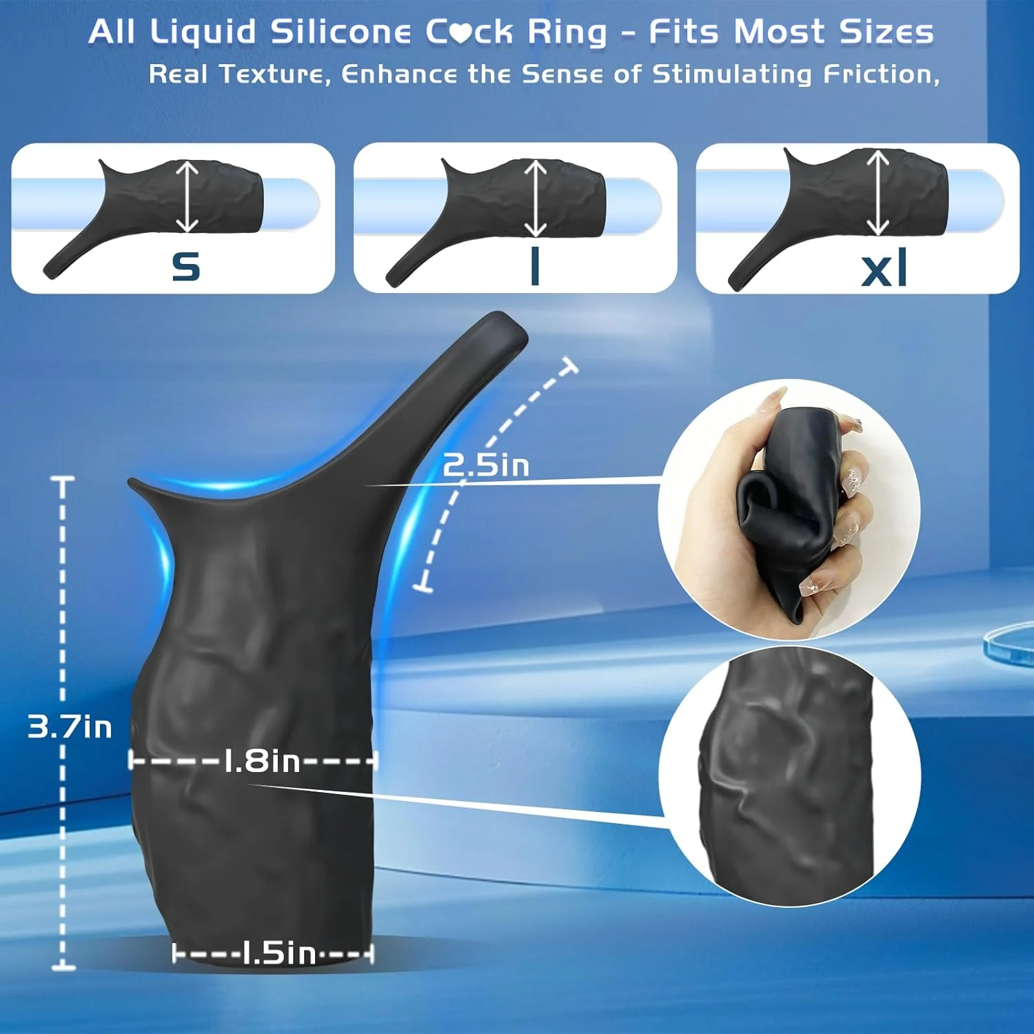 SirenStim 360° Penis Sleeve Extender with Vibration & Ball Ring - Image 4