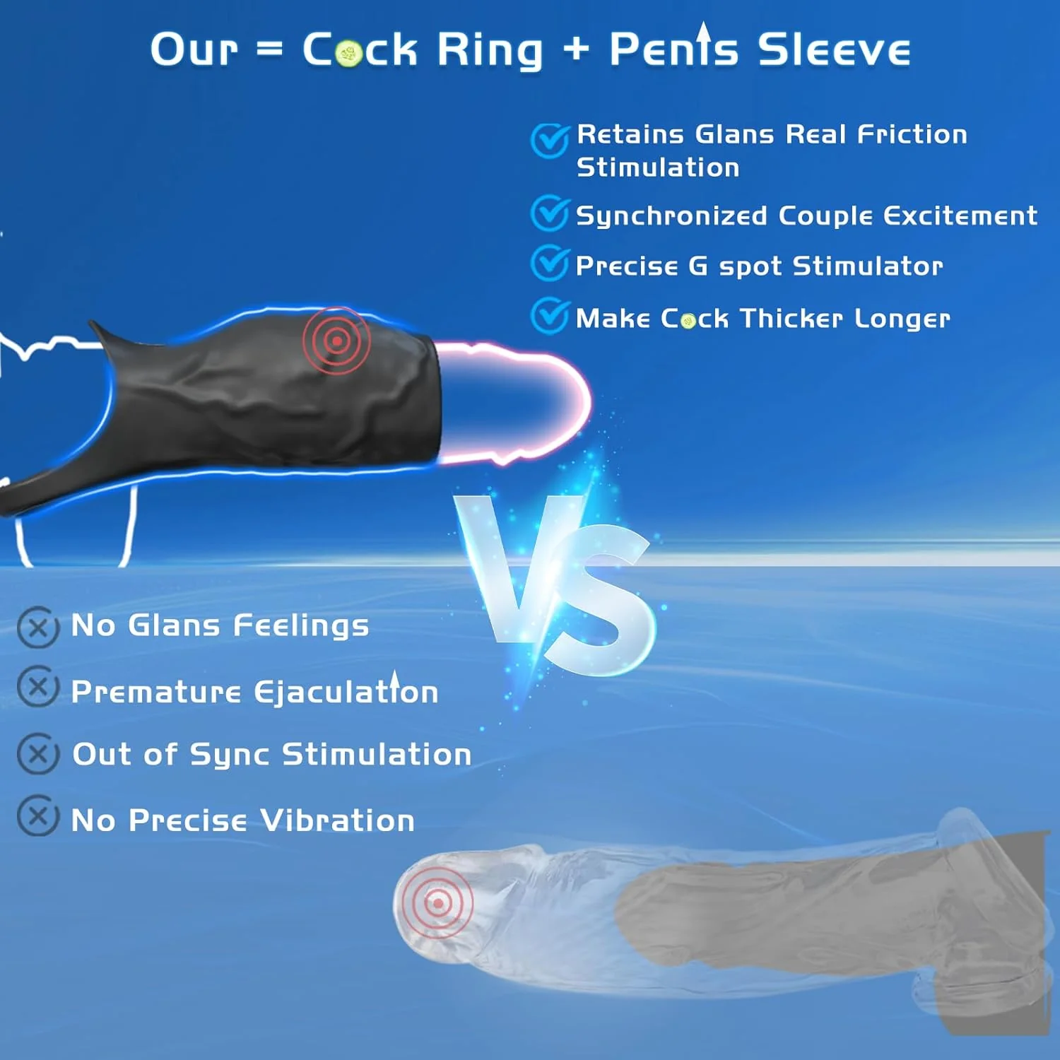 SirenStim 360° Penis Sleeve Extender with Vibration & Ball Ring - Image 5