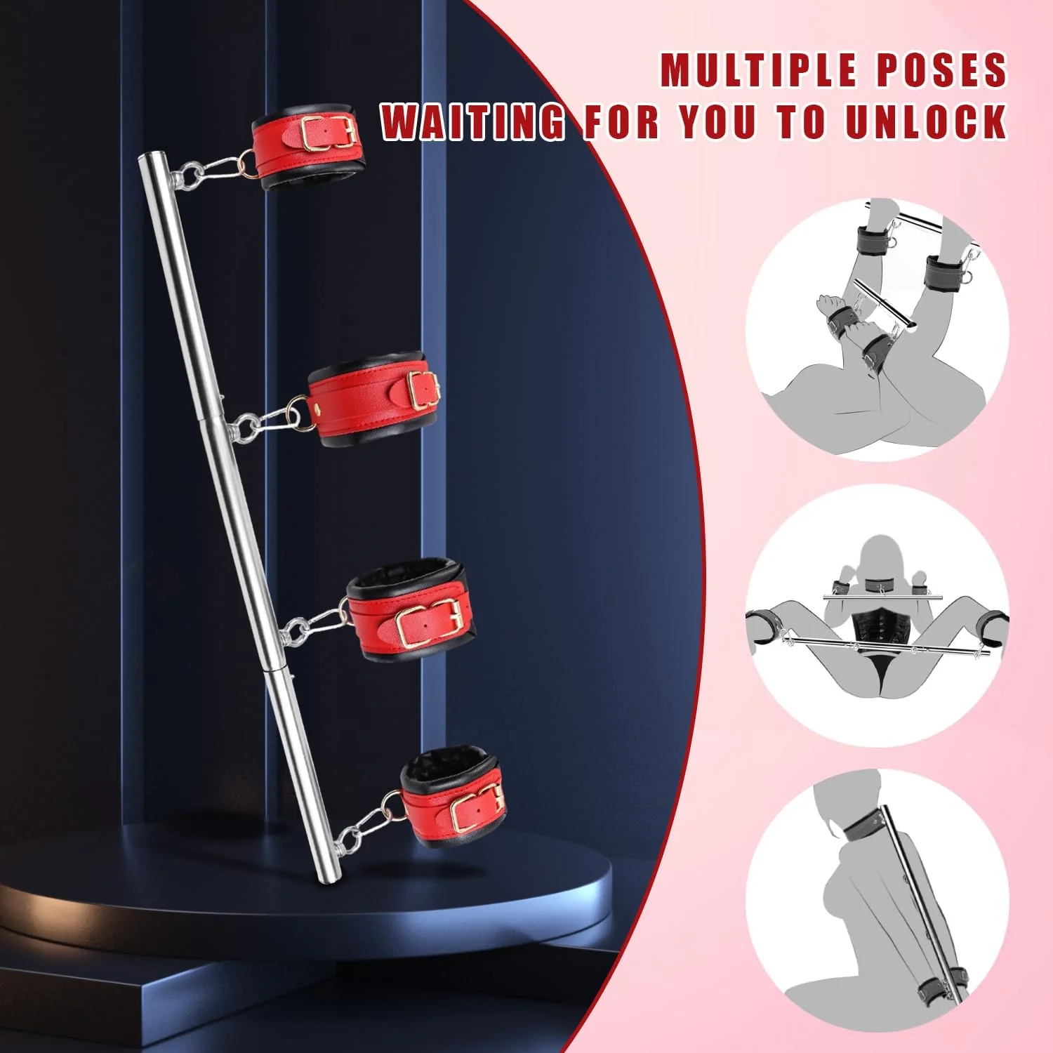 SM Bondage Restraint Set – Adjustable Spreader Bars - Image 4