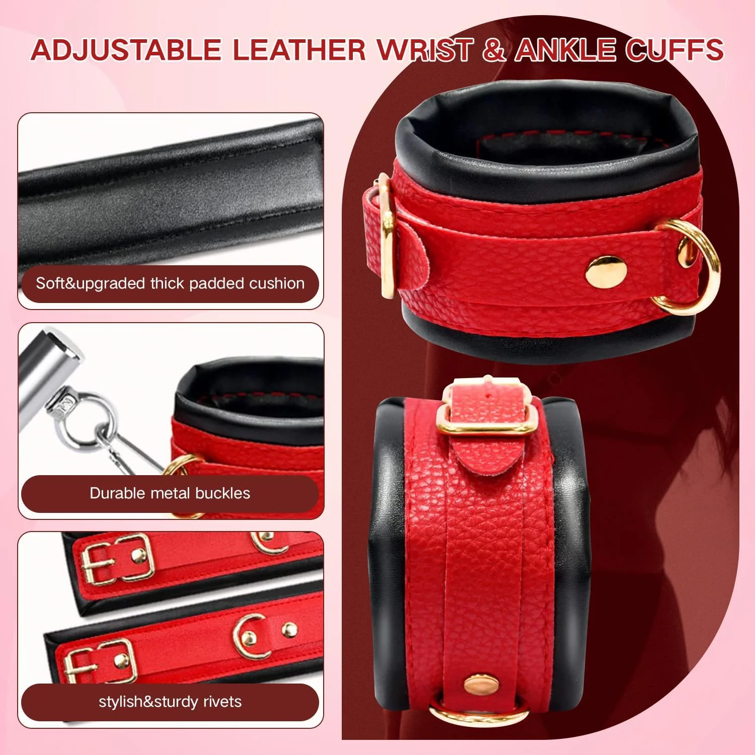 SM Bondage Restraint Set – Adjustable Spreader Bars - Image 6