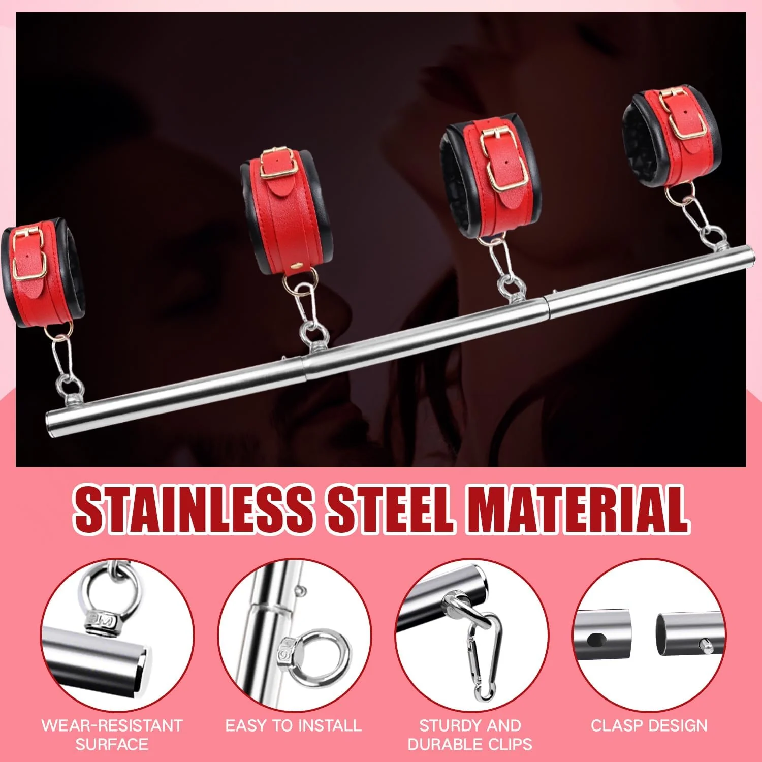 SM Bondage Restraint Set – Adjustable Spreader Bars - Image 7