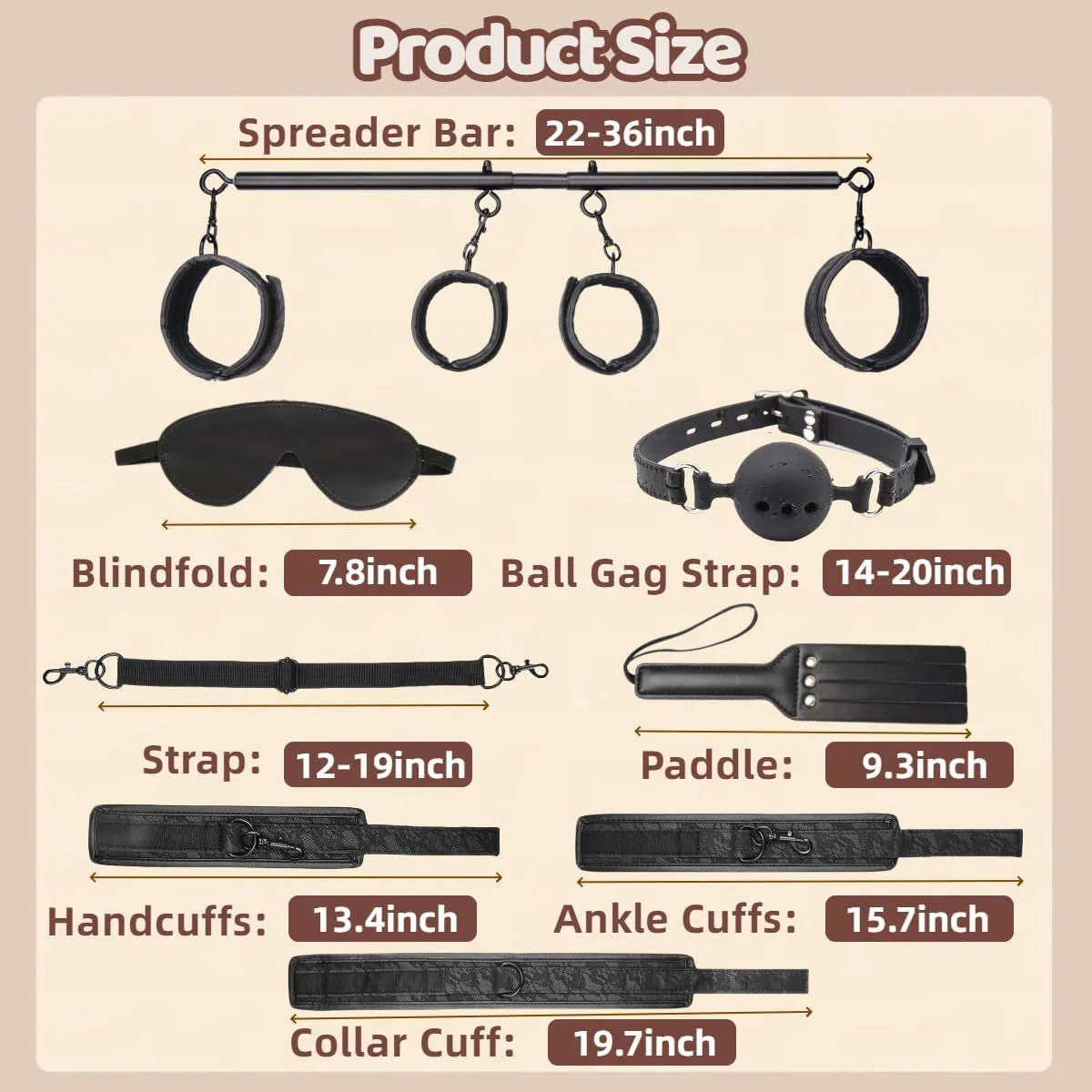 ObsidianX Spreader Bar 11-Piece Bondage Kit - Image 5