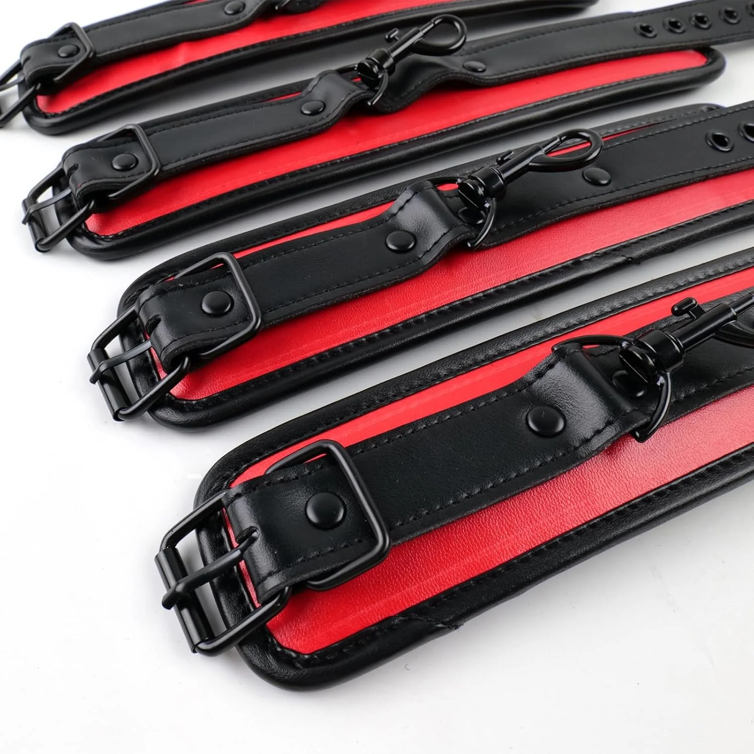 DualTone Red Black Spreader Bar with Furry Straps - Image 9