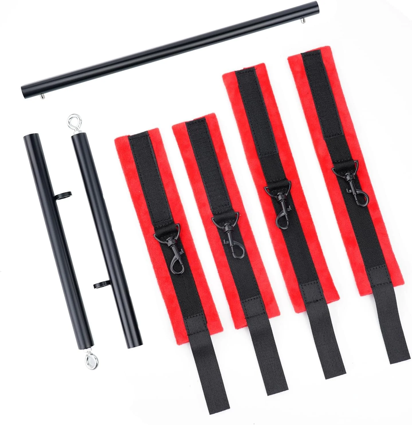 InfernoGrip Bright Red Spreader Bar with Furry Cuffs - Image 3
