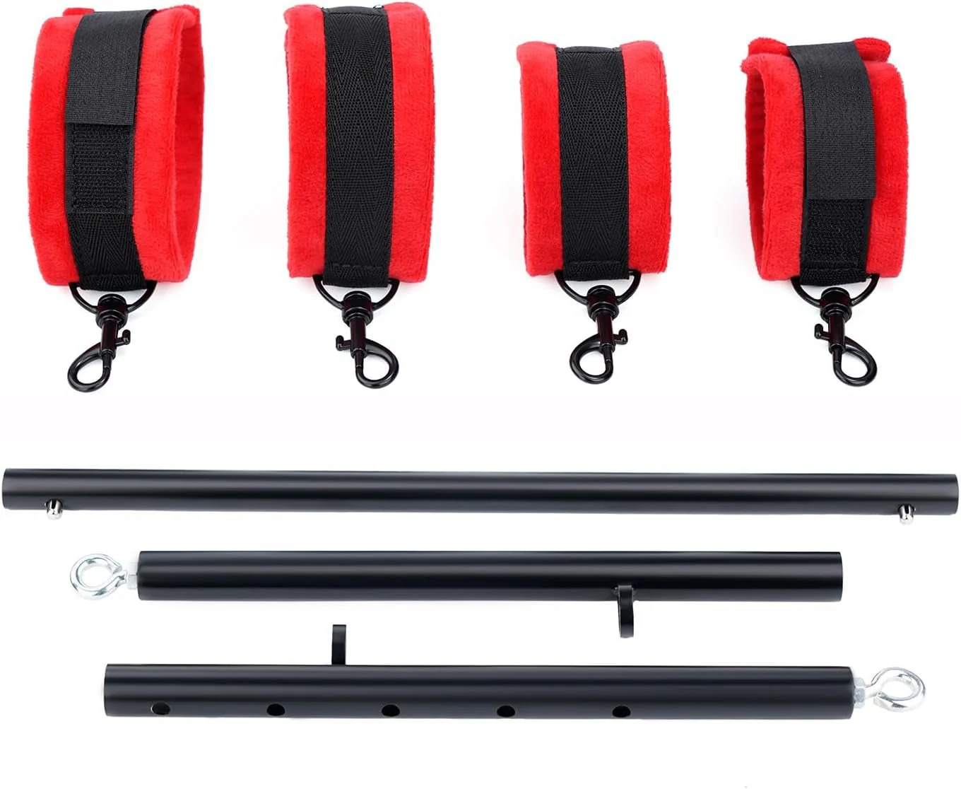 InfernoGrip Bright Red Spreader Bar with Furry Cuffs - Image 4