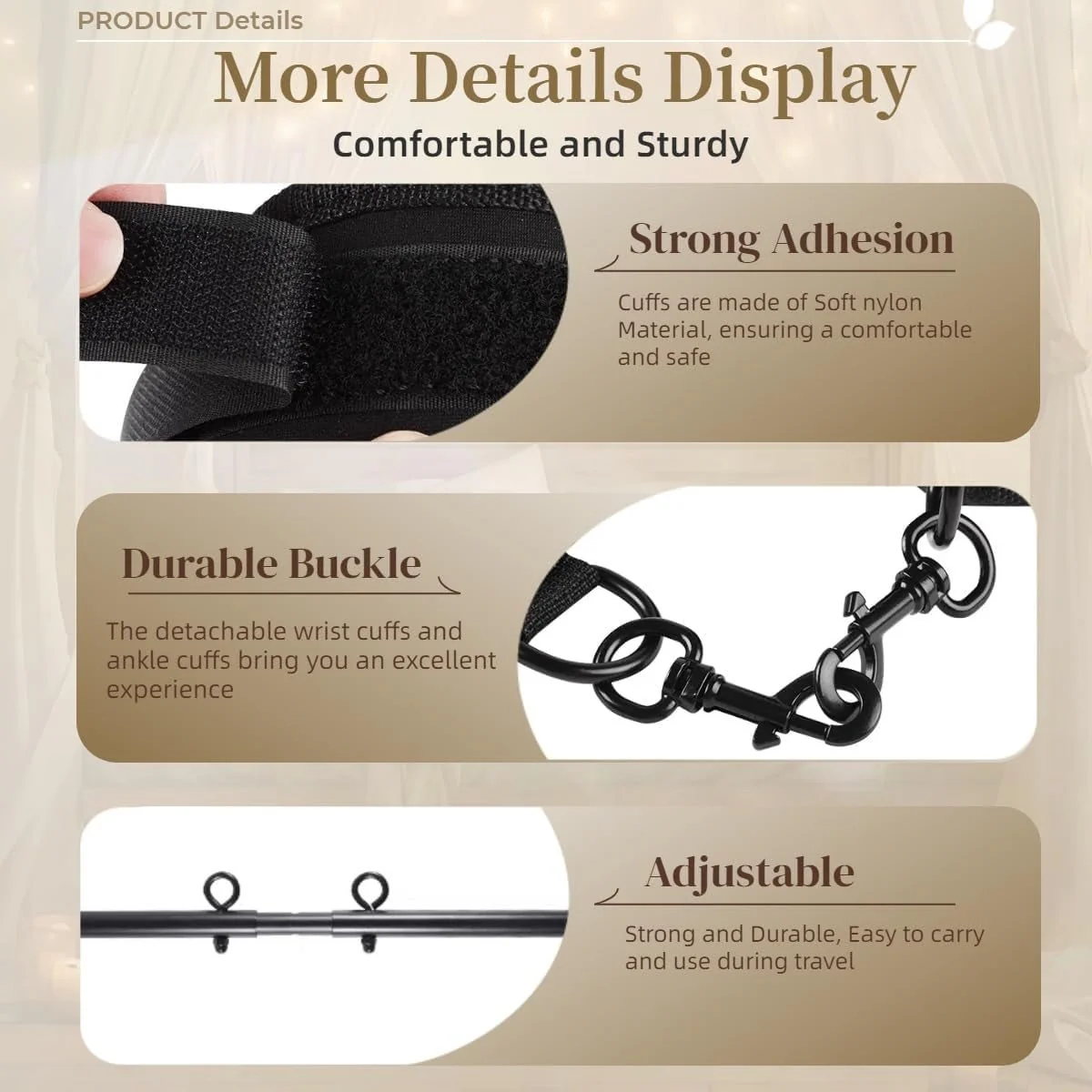 SteelBound Dual Spreader Bar BDSM Kit with Collar & Cuffs - Image 6
