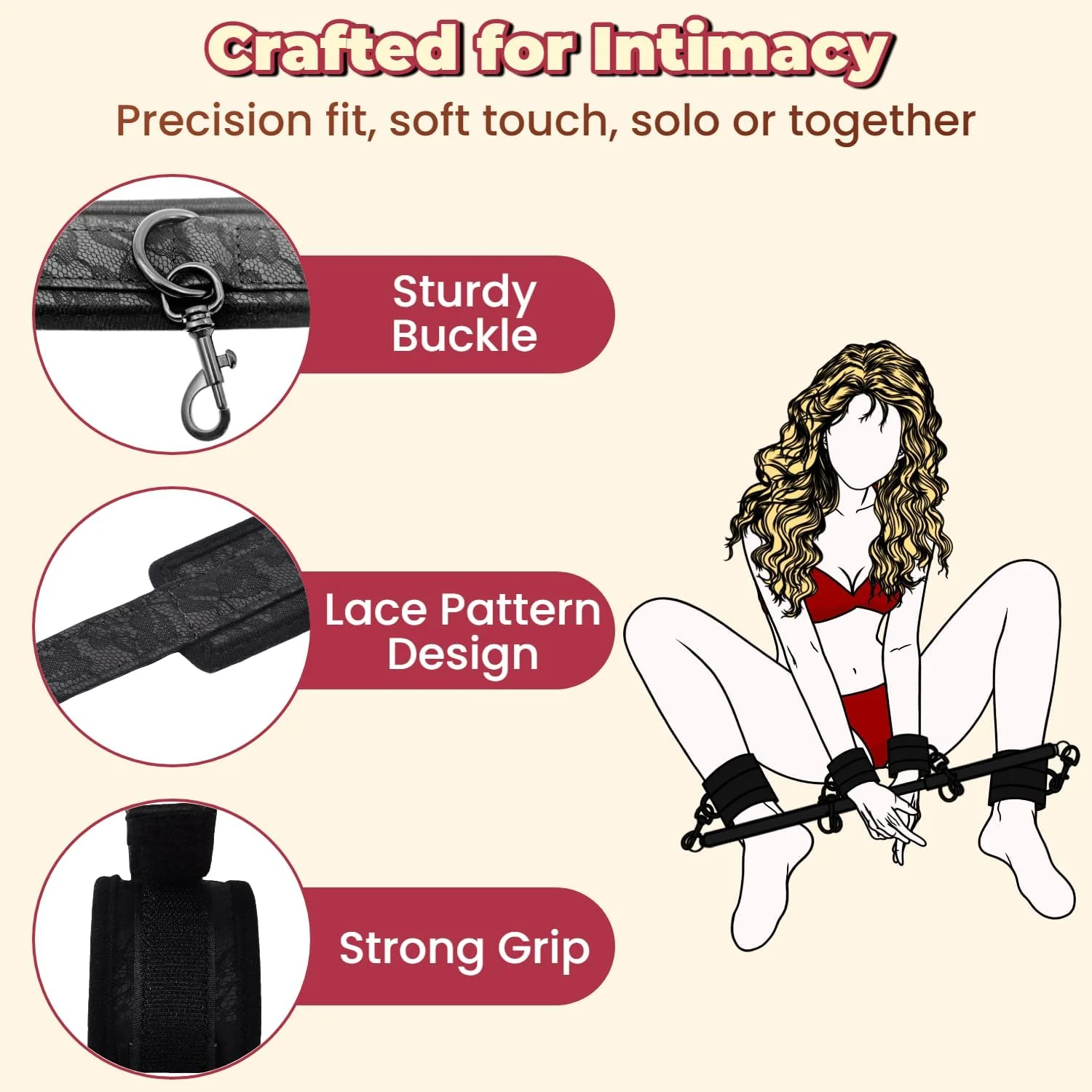 IronFlex Adjustable Spreader Bar BDSM Restraints - Image 3