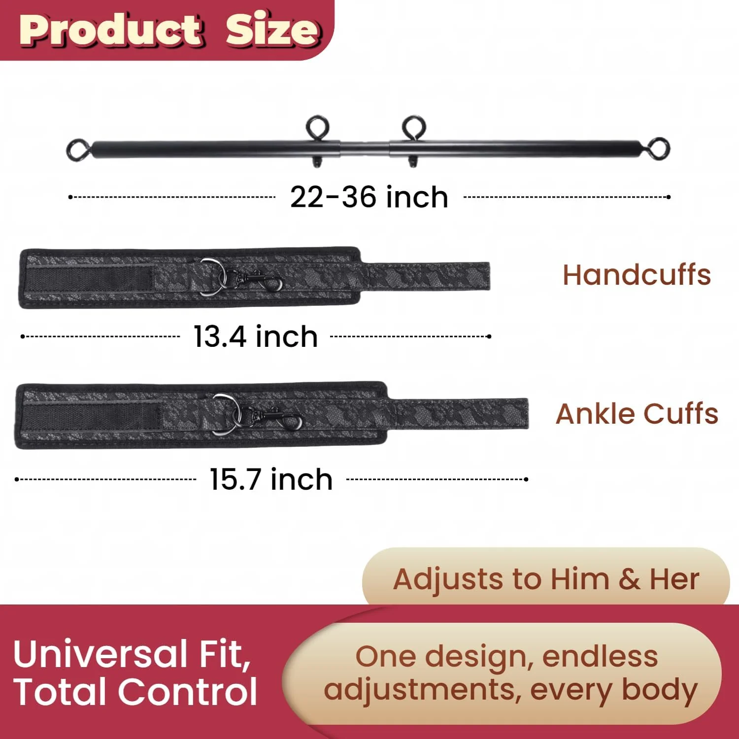 IronFlex Adjustable Spreader Bar BDSM Restraints - Image 5