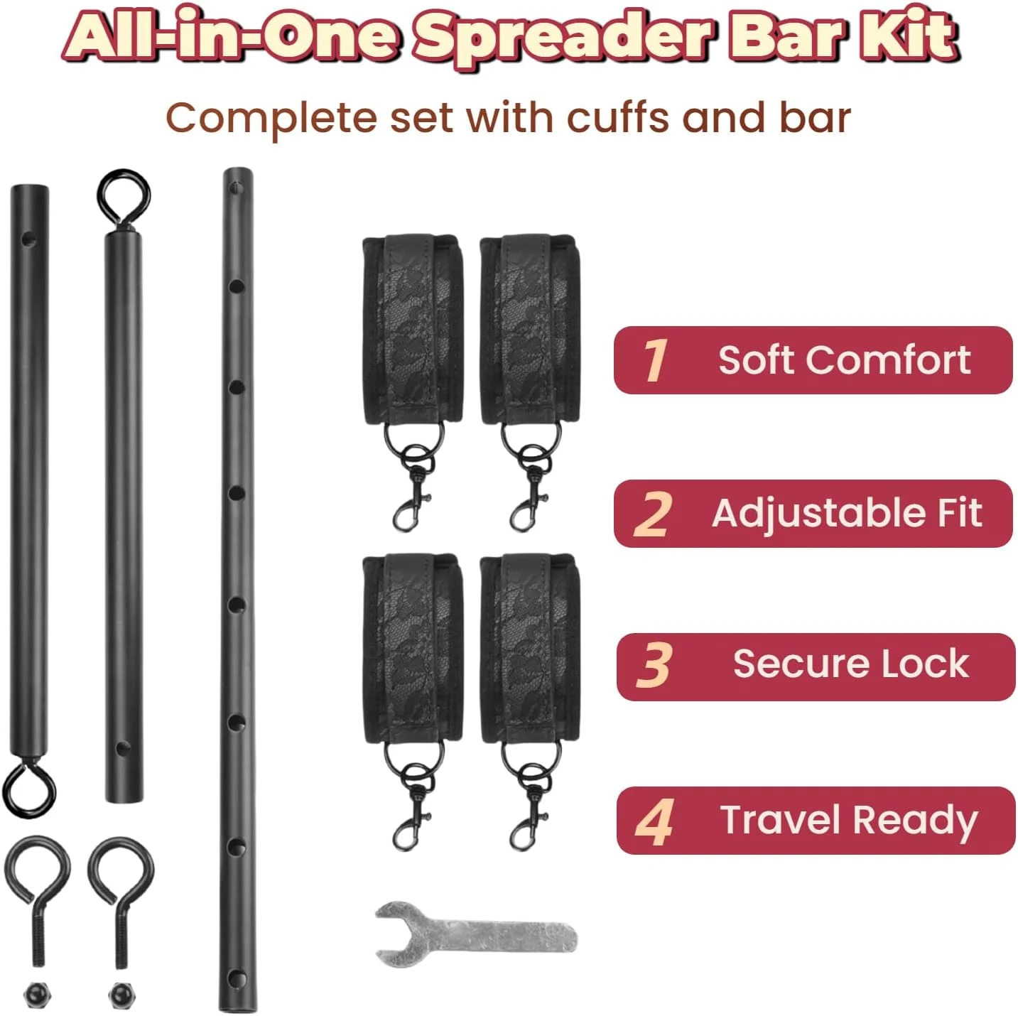 IronFlex Adjustable Spreader Bar BDSM Restraints - Image 6