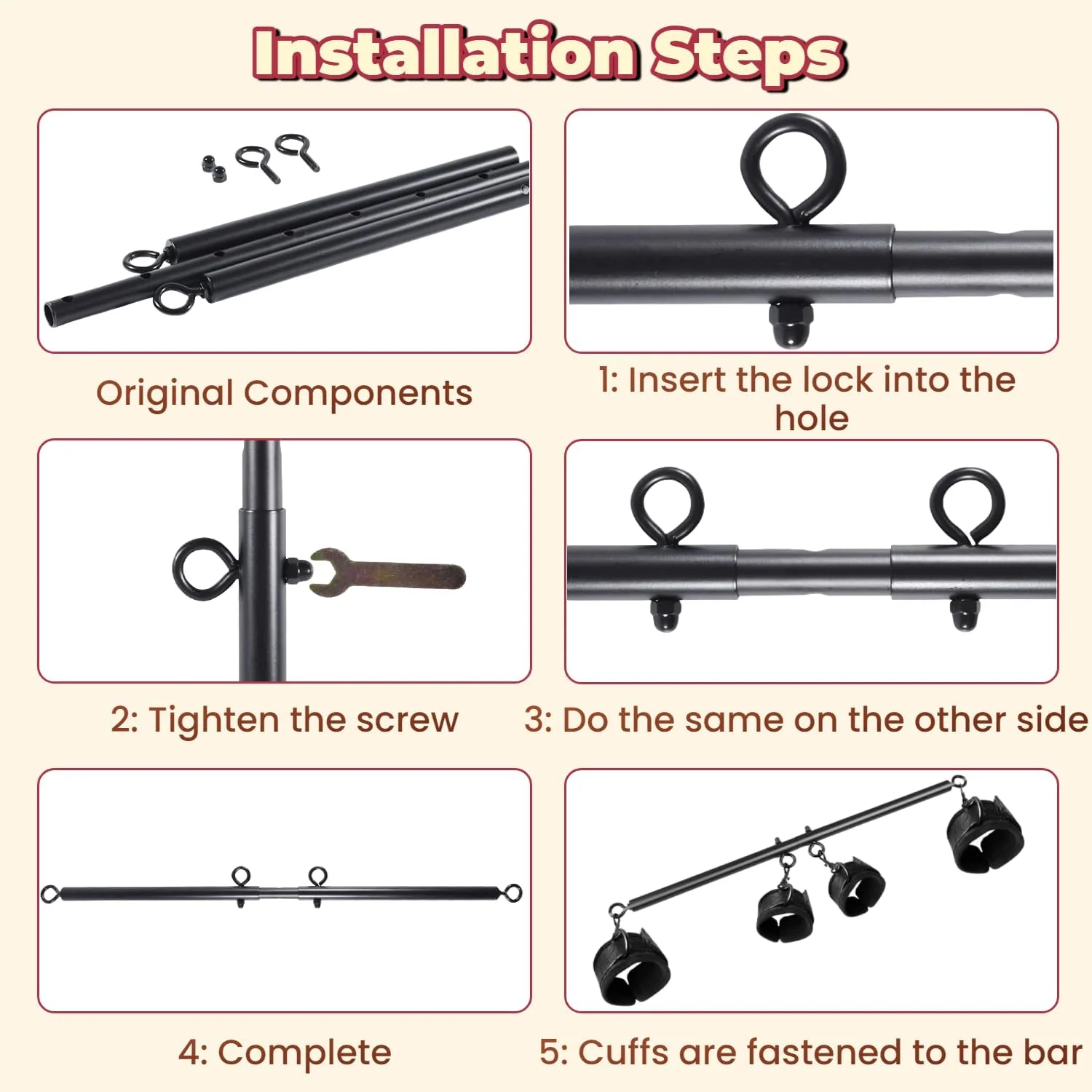 IronFlex Adjustable Spreader Bar BDSM Restraints - Image 7