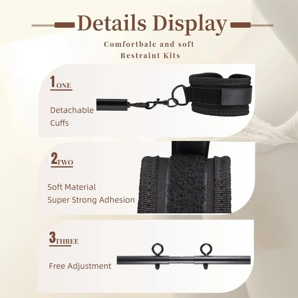 FlexBound Adjustable Spreader Bar BDSM Set with Cuffs - Image 6