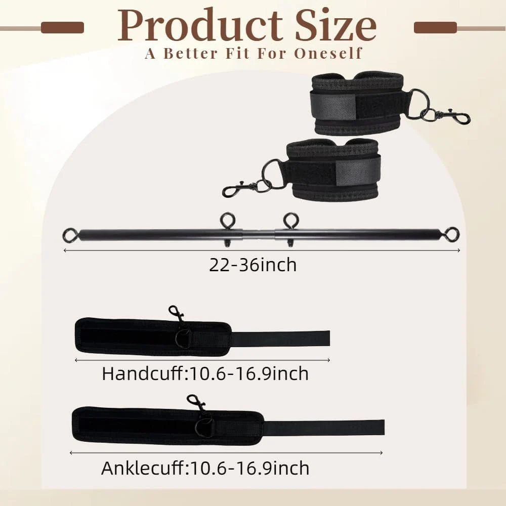 FlexBound Adjustable Spreader Bar BDSM Set with Cuffs - Image 7