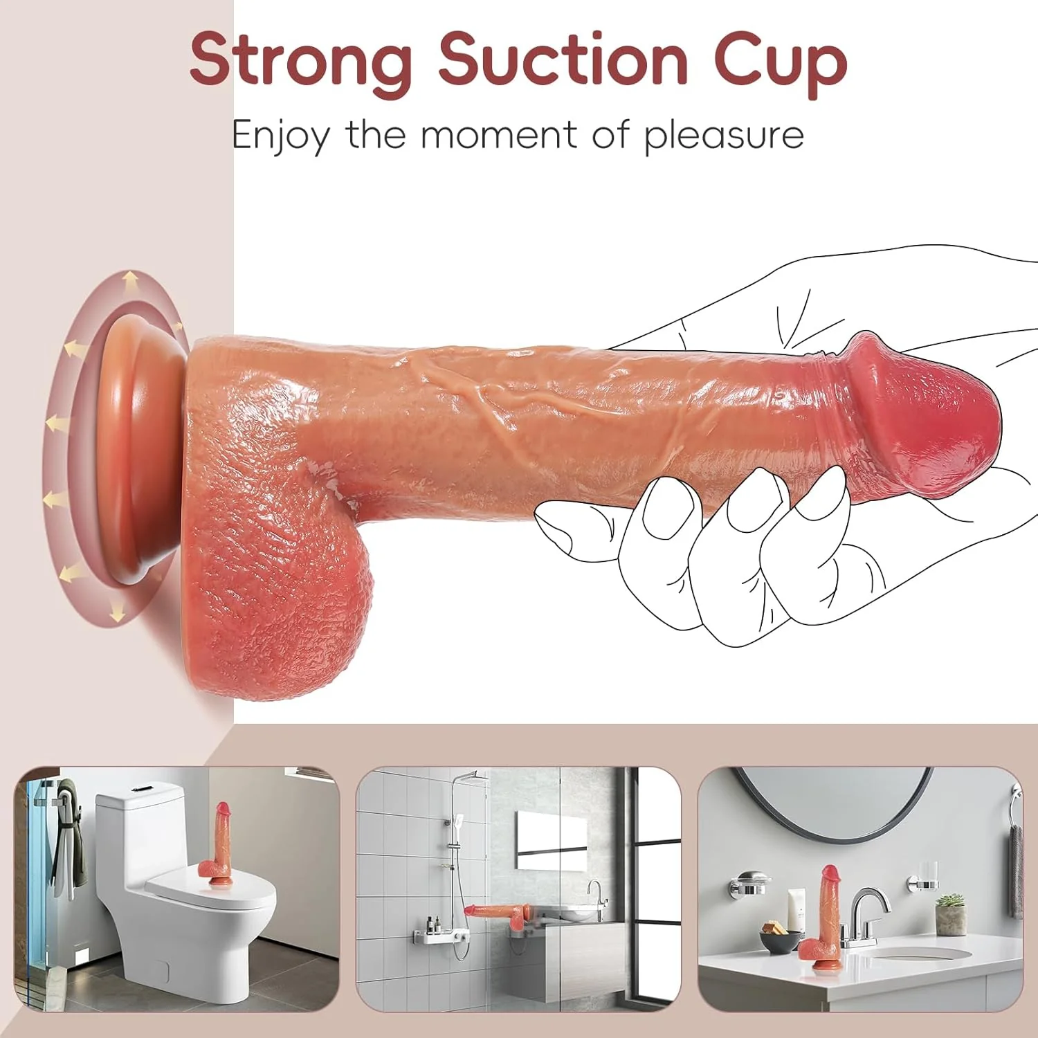 SquirtingFantasy 8.6” Squirting Silicone Dildo with Suction Cup - Image 4