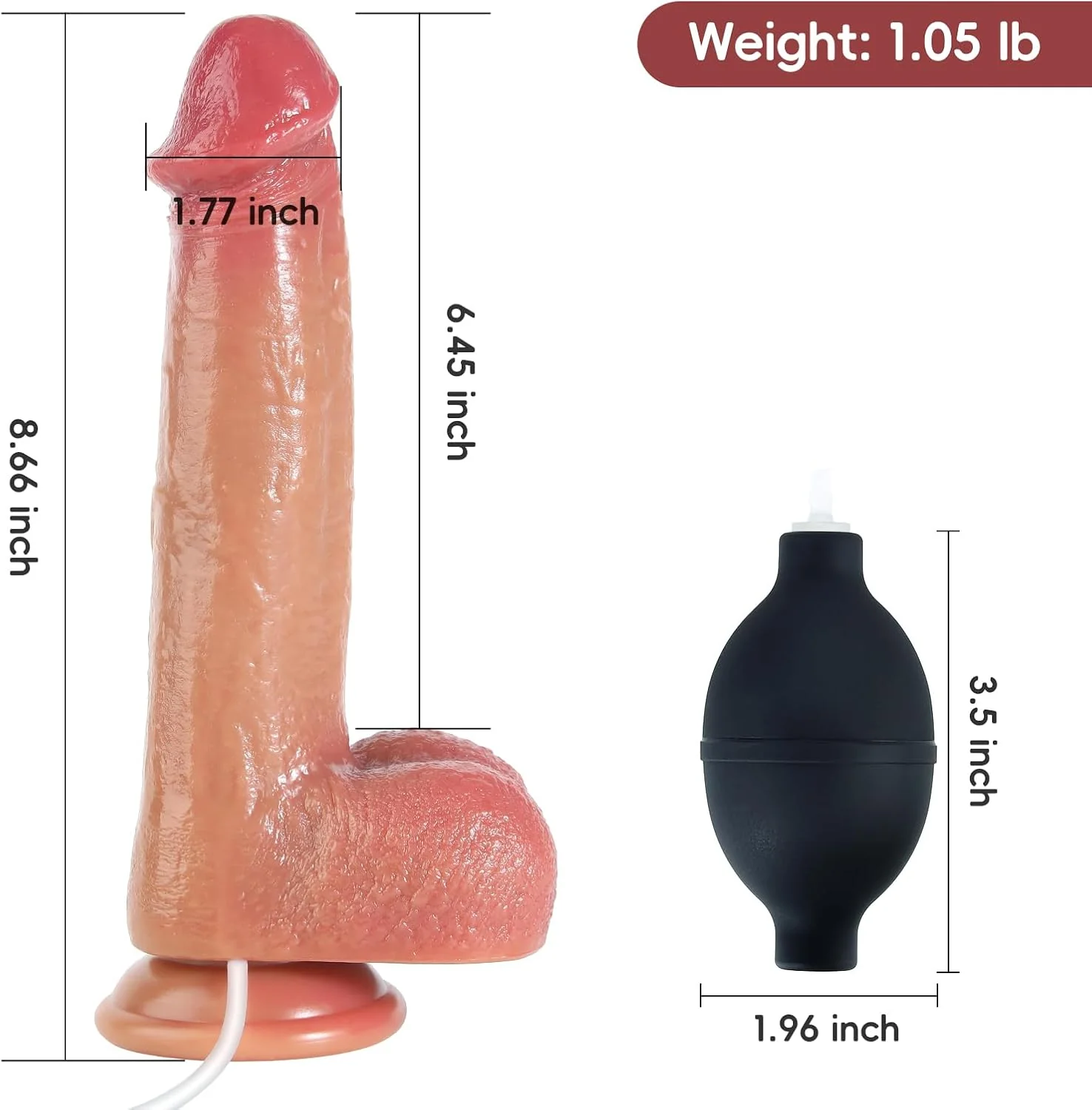 SquirtingFantasy 8.6” Squirting Silicone Dildo with Suction Cup - Image 5