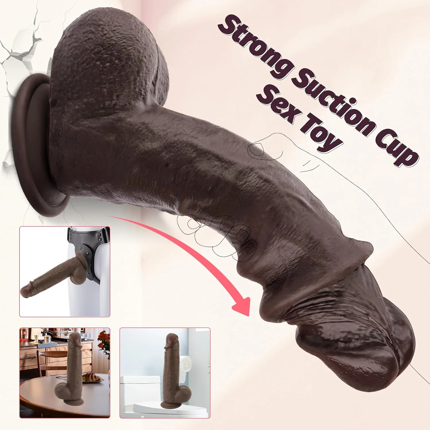 DualCore 9.8” Squirting Foreskin Dildo Dual Layer Suction - Image 6