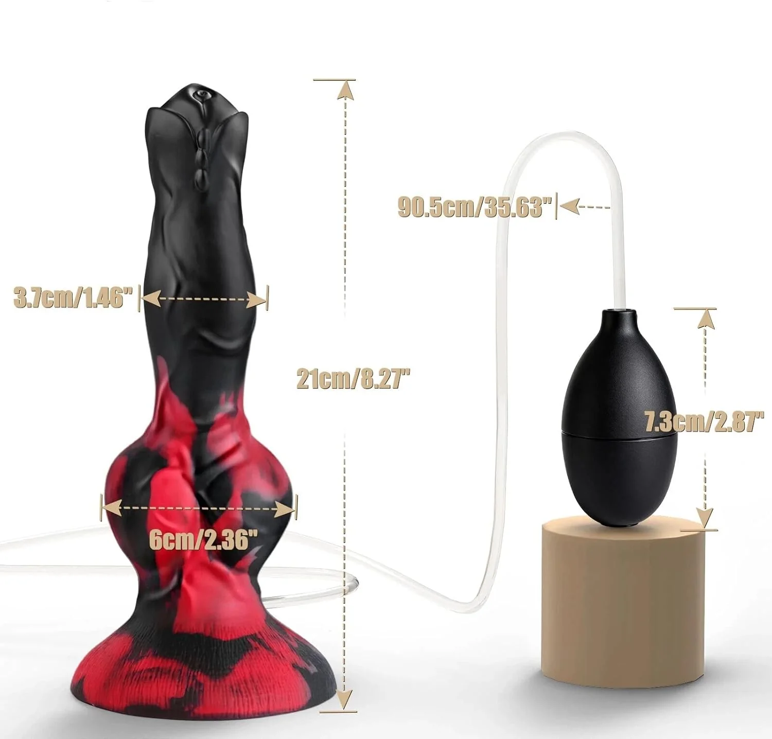 ColorKnot 8.3” Squirting  Silicone Dildo 2 Knots Suction Cup - Image 3