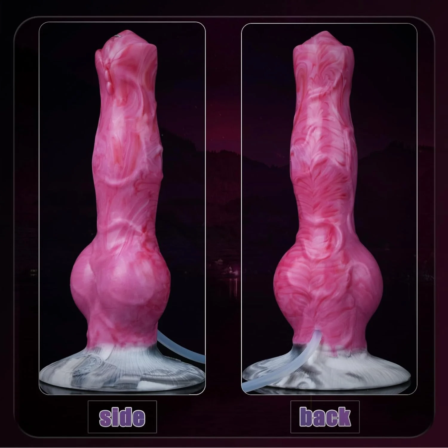 PinkKnot 8.2” Squirting Knot Dildo Silicone Suction Cup - Image 5