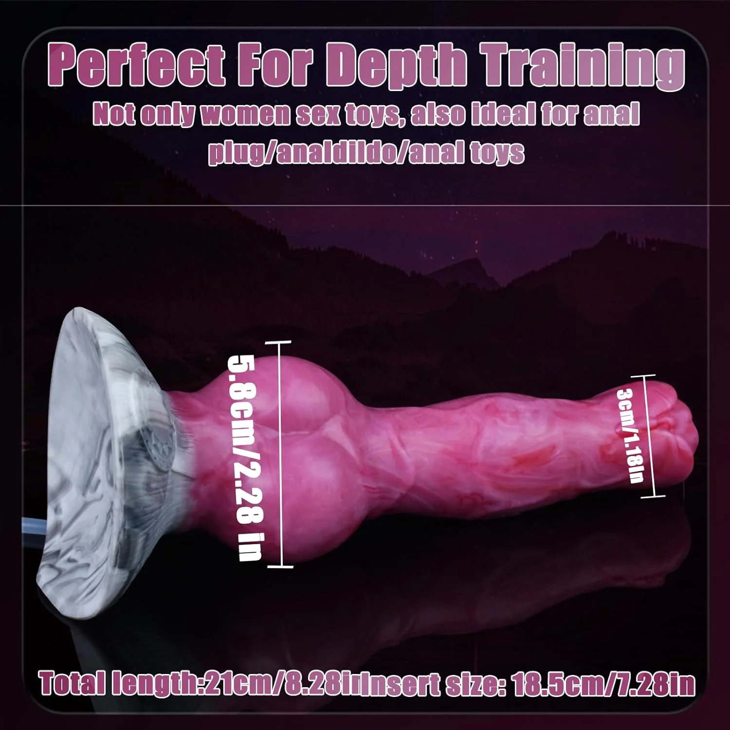 PinkKnot 8.2” Squirting Knot Dildo Silicone Suction Cup - Image 6