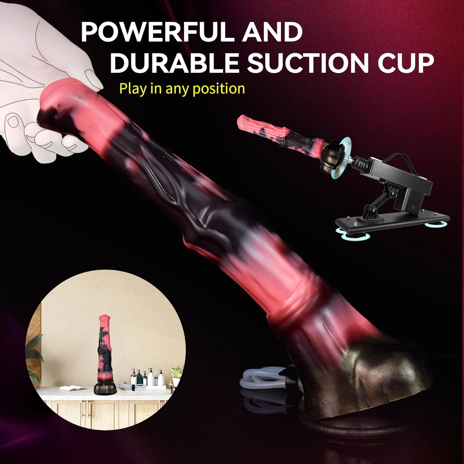 TitanMix 12” Fantasy Ejaculating Dildo Thick Silicone Suction Cup - Image 4