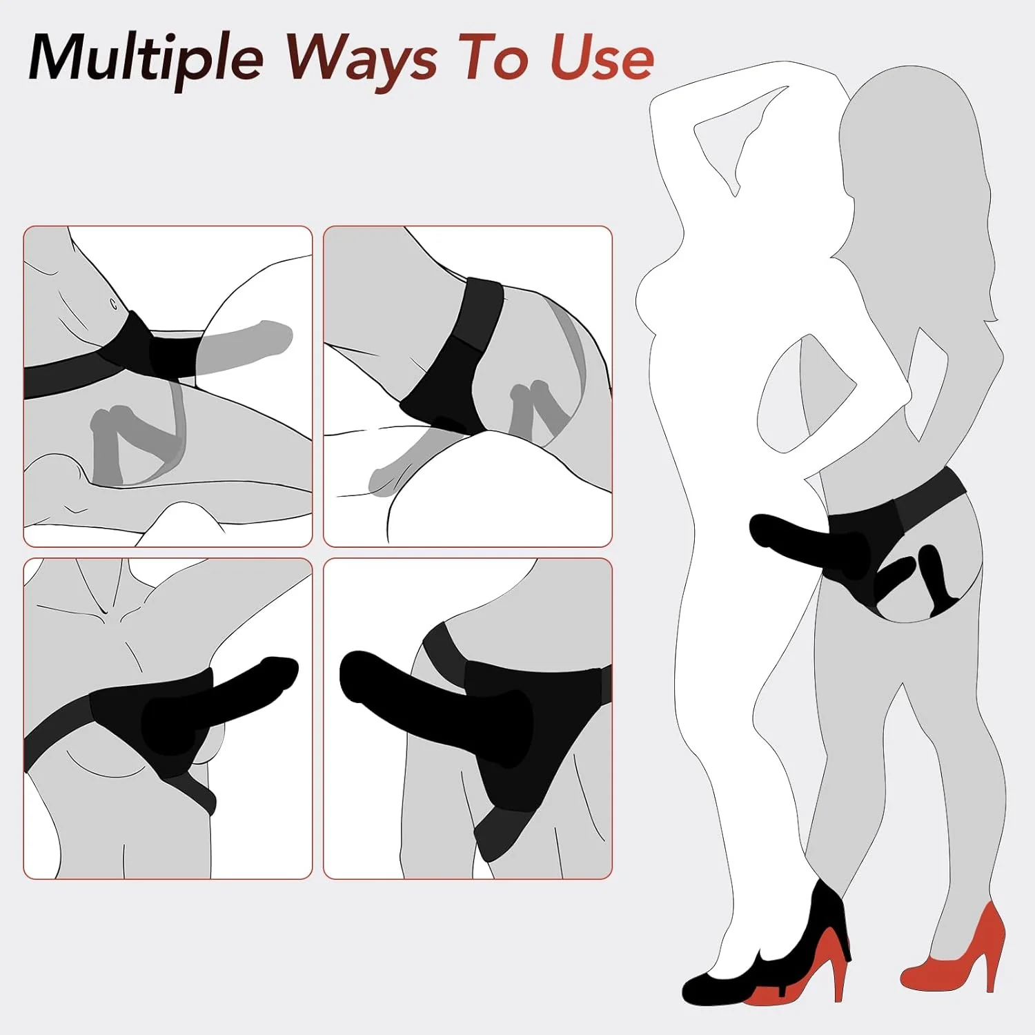 TriNova Triple Strap-On Harness with 3 Dildos - Image 3