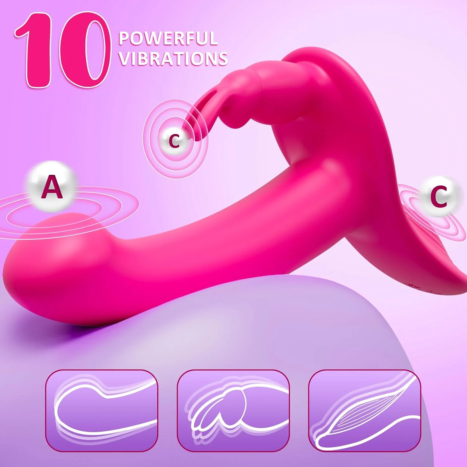 VibeSync Remote Control Strapless Rabbit Dildo - Image 2