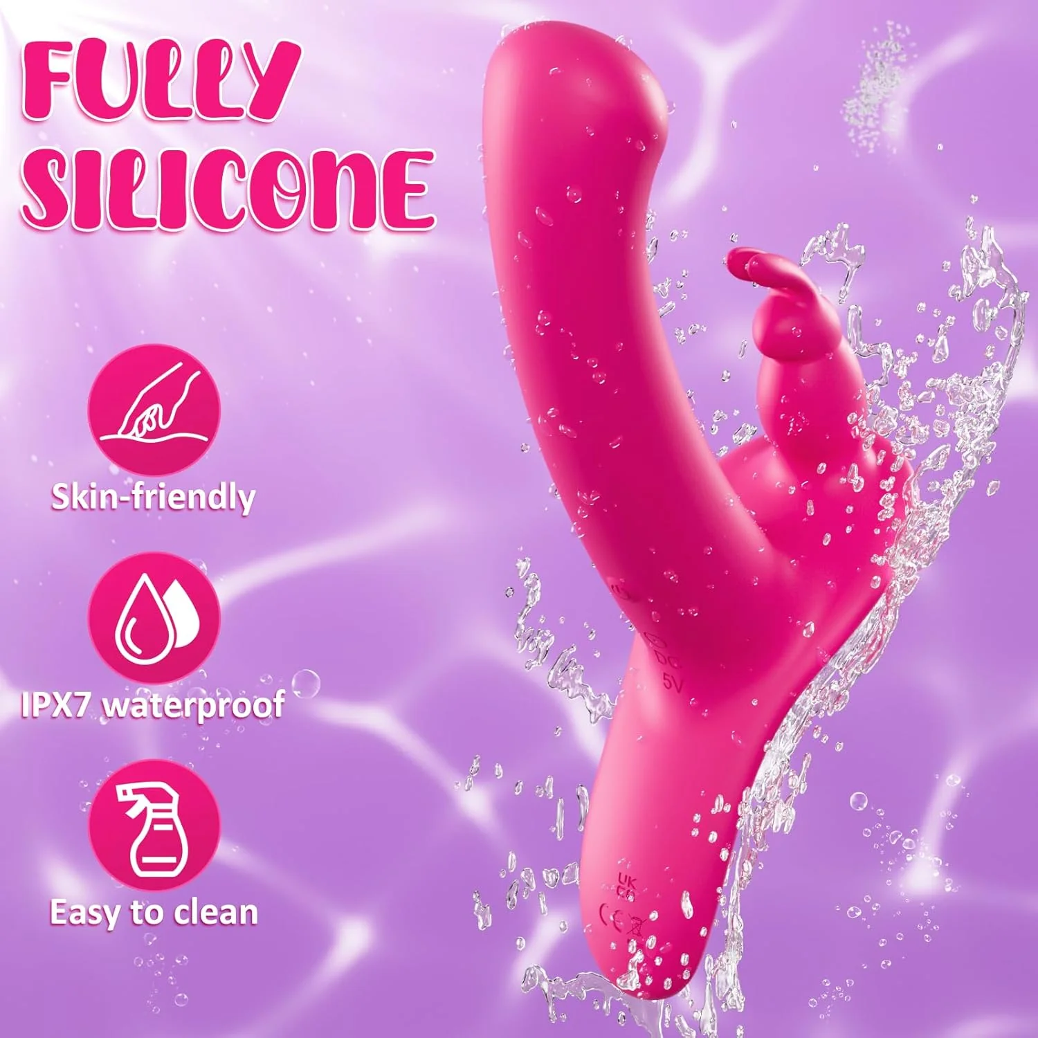 VibeSync Remote Control Strapless Rabbit Dildo - Image 5