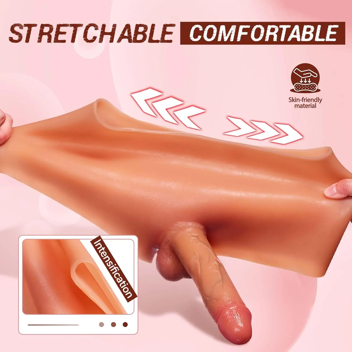VeloxFit 7.3 Inch Strapless Silicone Panty Dildo - Image 3