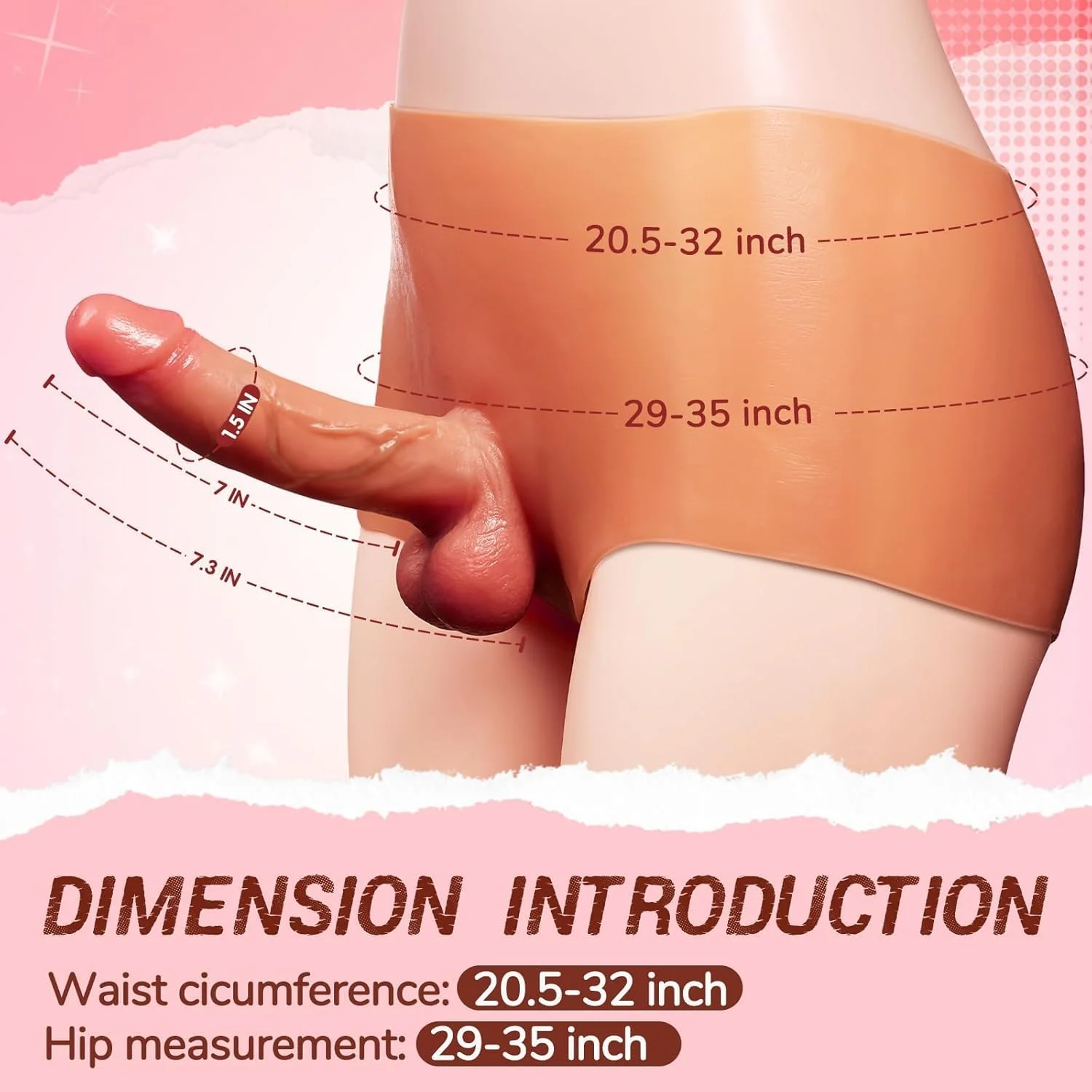 VeloxFit 7.3 Inch Strapless Silicone Panty Dildo - Image 4