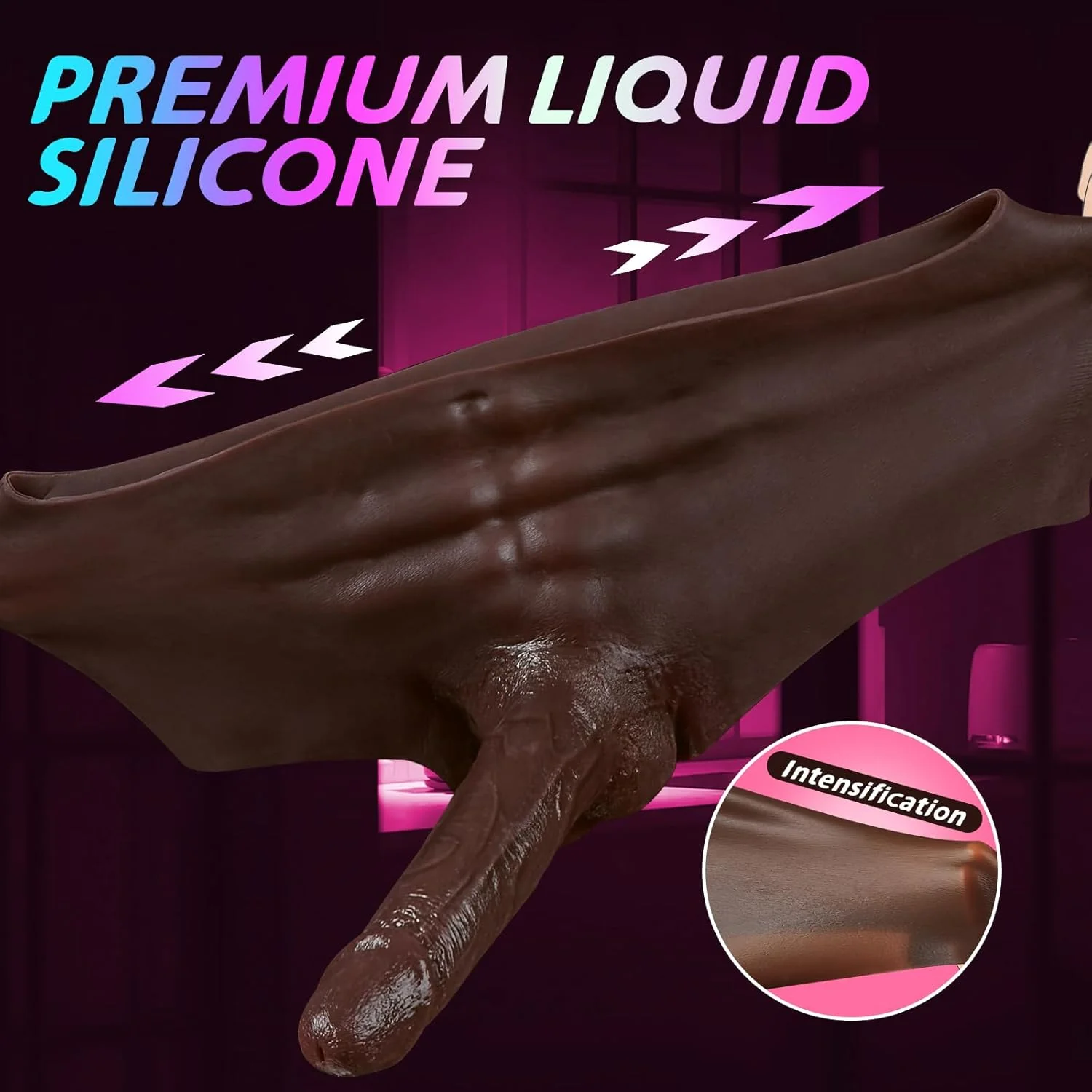 NoirFlex Ebony Strapless Dildo Panty 7.3 Inch - Image 3