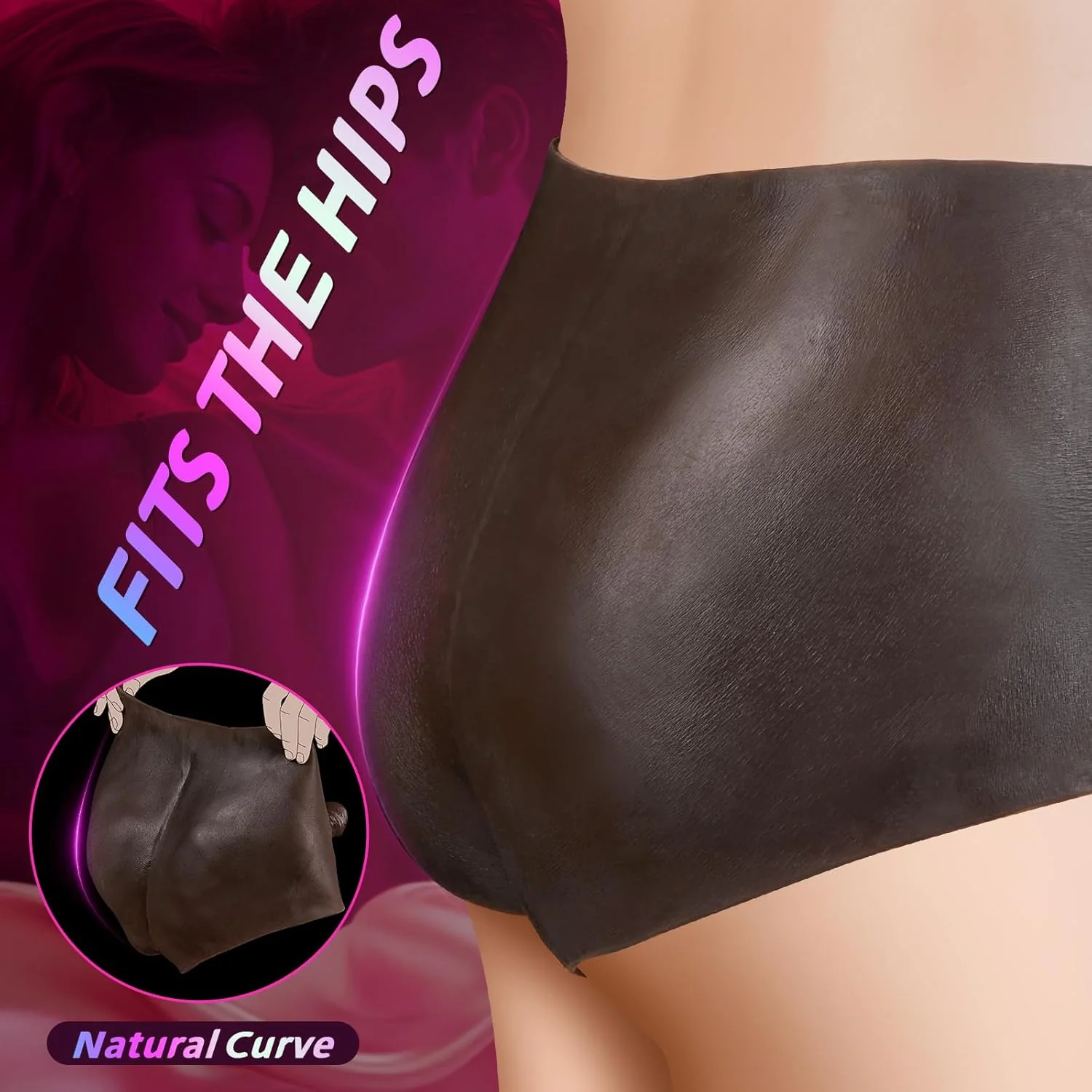 NoirFlex Ebony Strapless Dildo Panty 7.3 Inch - Image 7