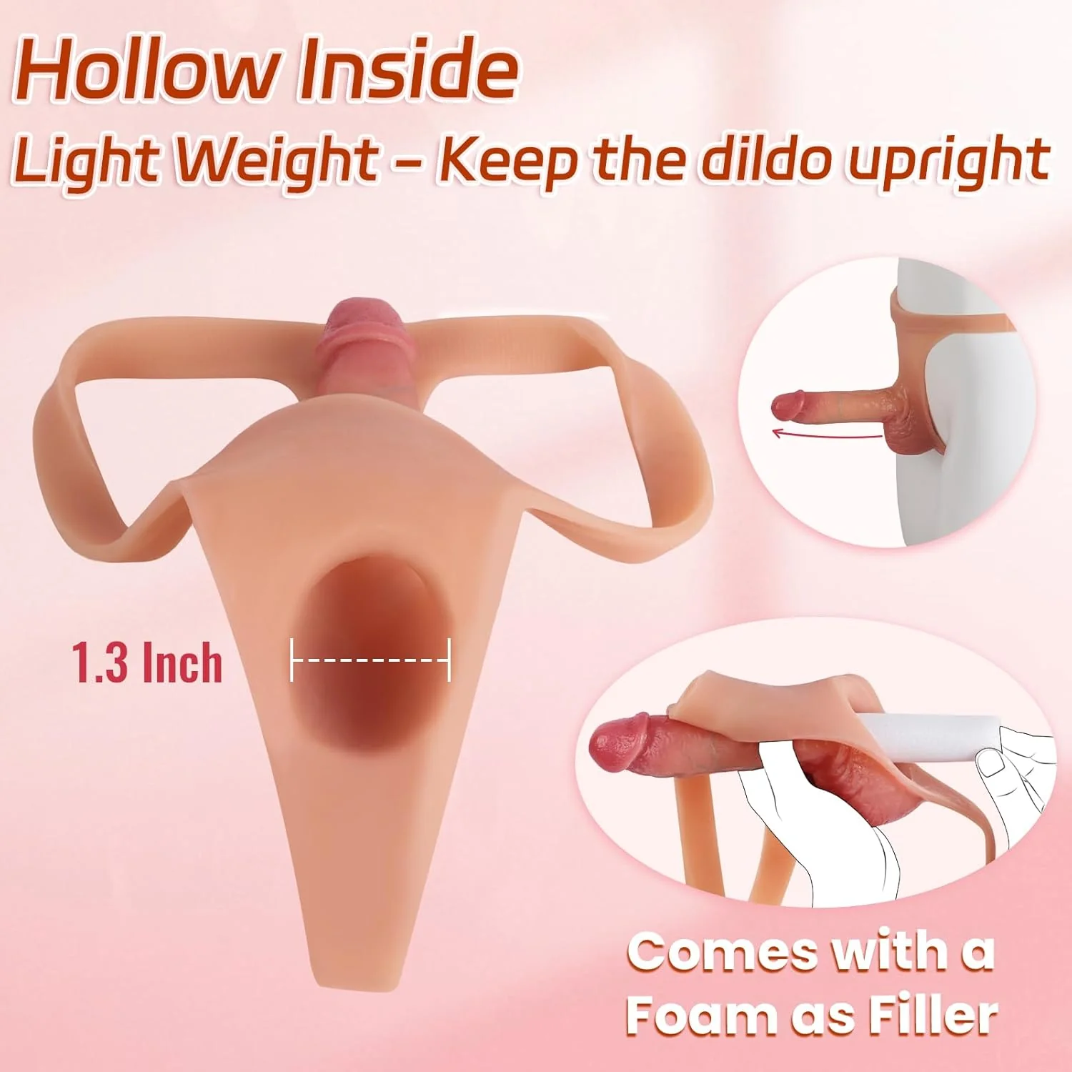 FlexHollow Hollow Strapless Strap-On Dildo Panty Silicone - Image 3
