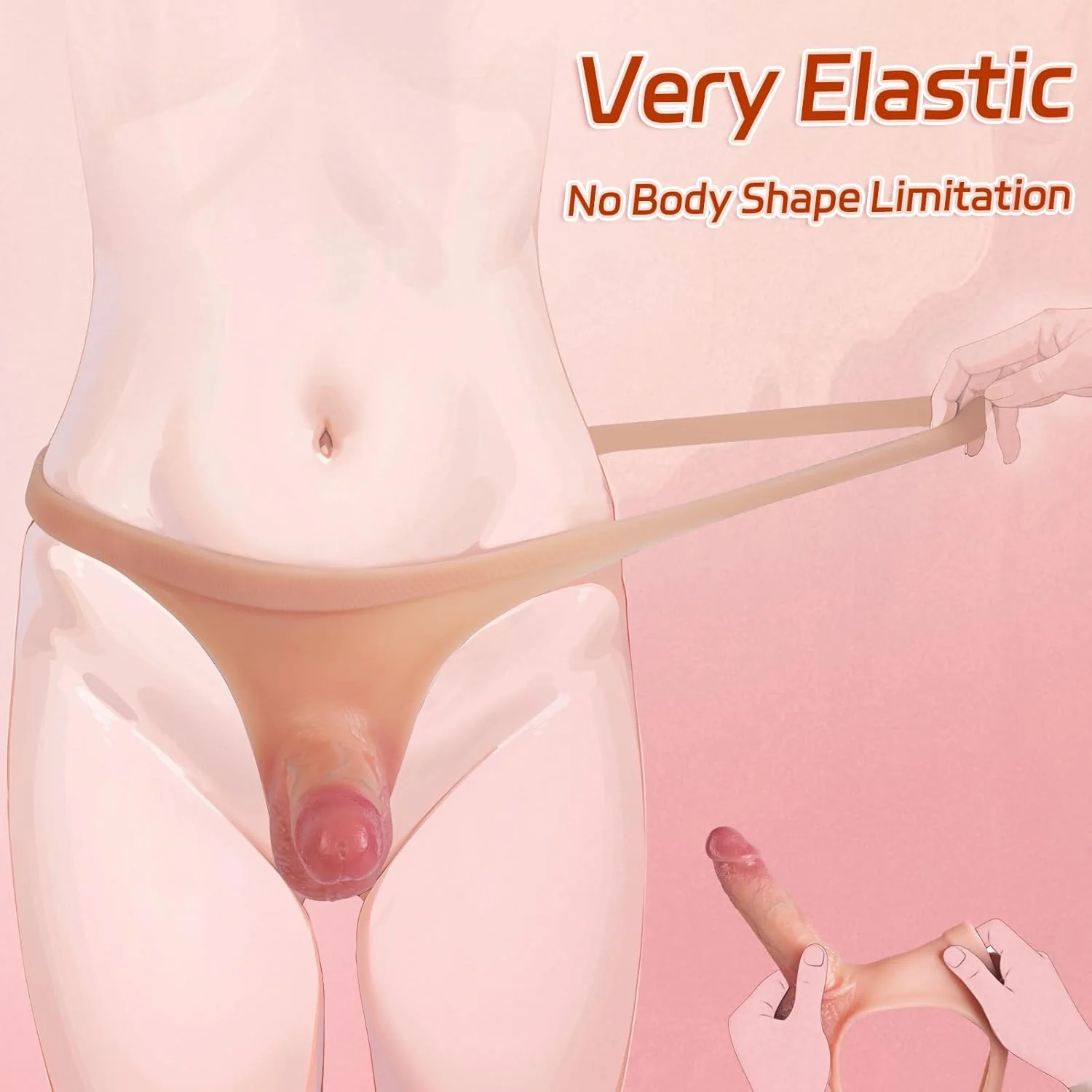 FlexHollow Hollow Strapless Strap-On Dildo Panty Silicone - Image 5