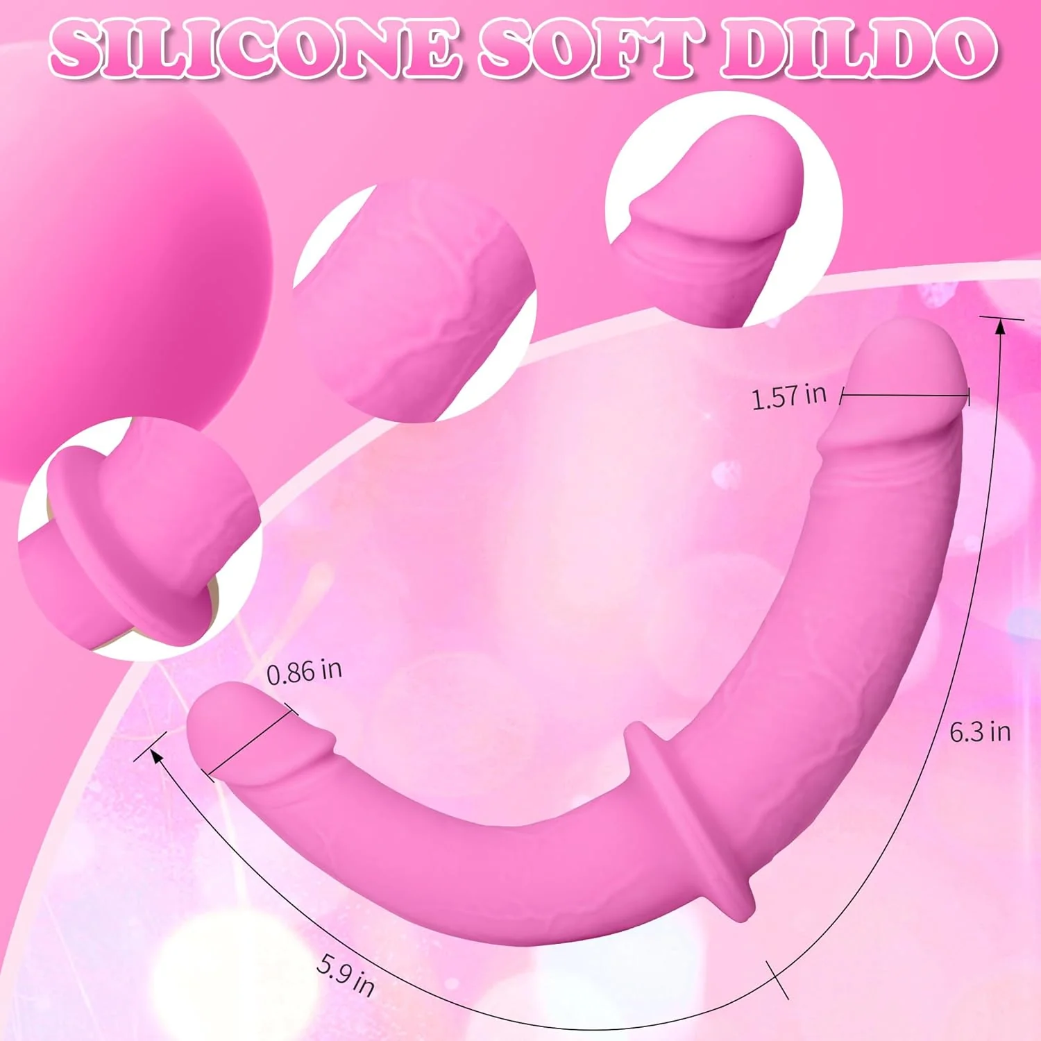 Velora Double Ended Strap-On Dildo Pink - Image 3