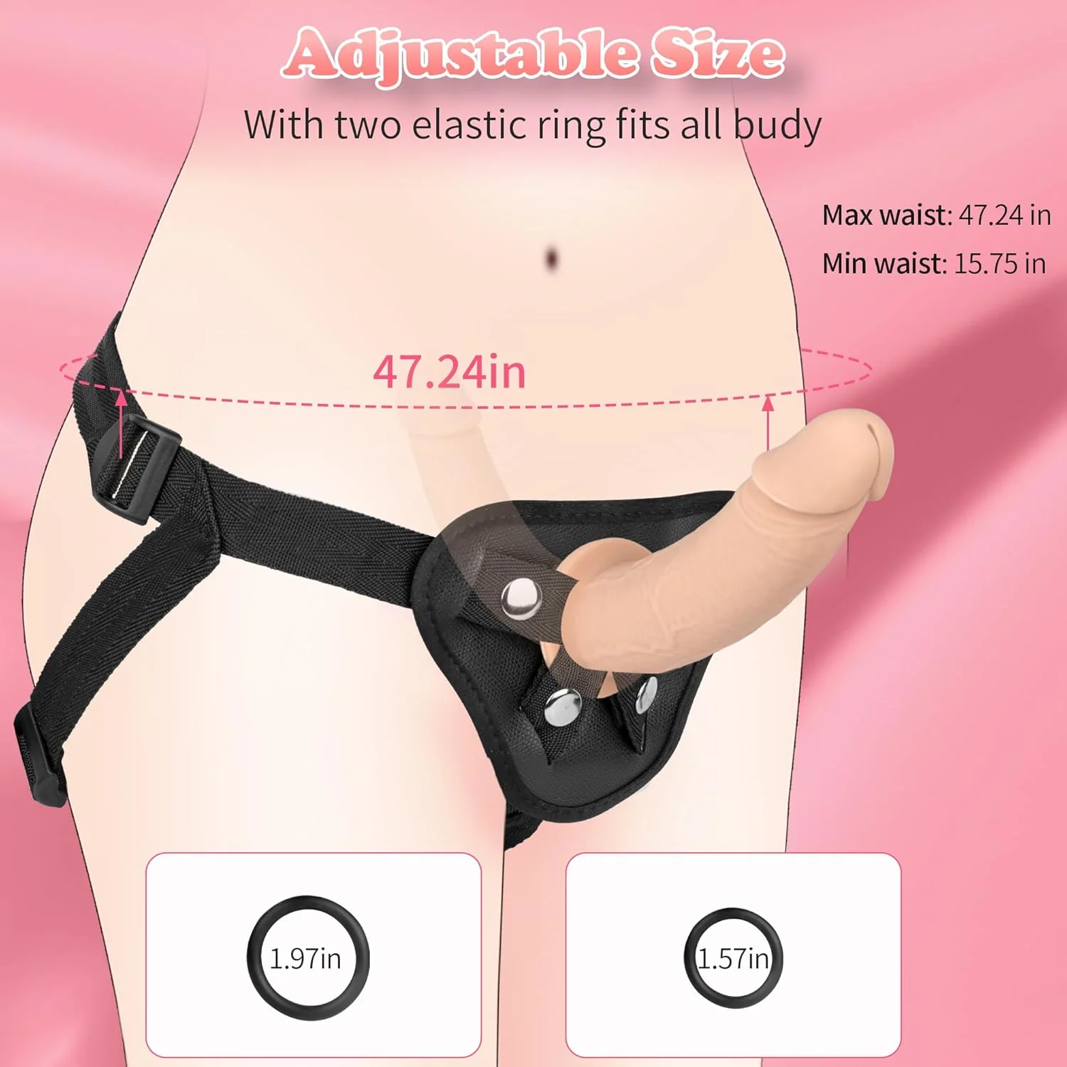 FlexDual Double Ended Strap-On Dildo Silicone - Image 2