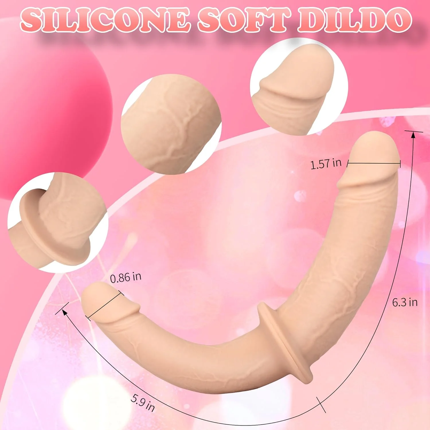 FlexDual Double Ended Strap-On Dildo Silicone - Image 3