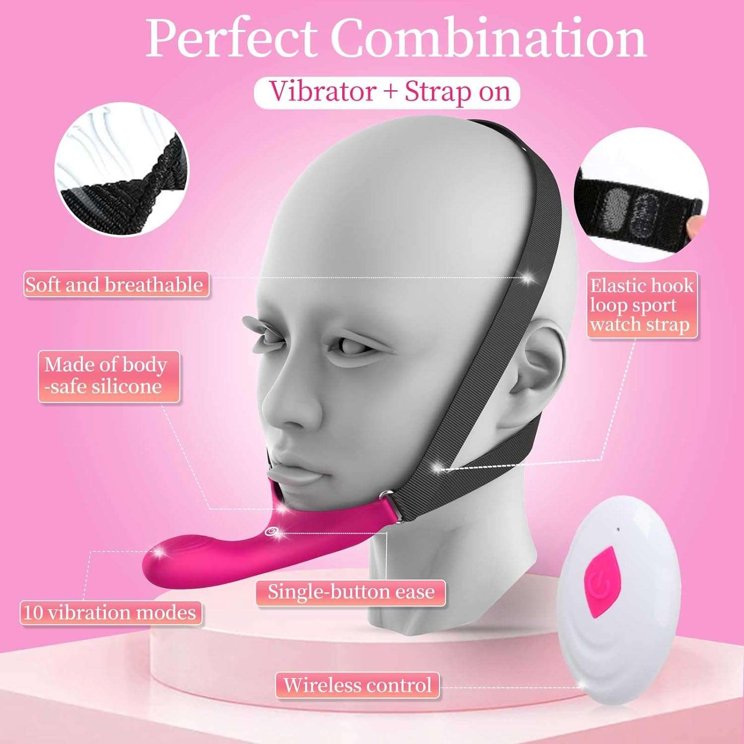 MaskedEuphoria Strap-On Vibrating Dildo - Image 3