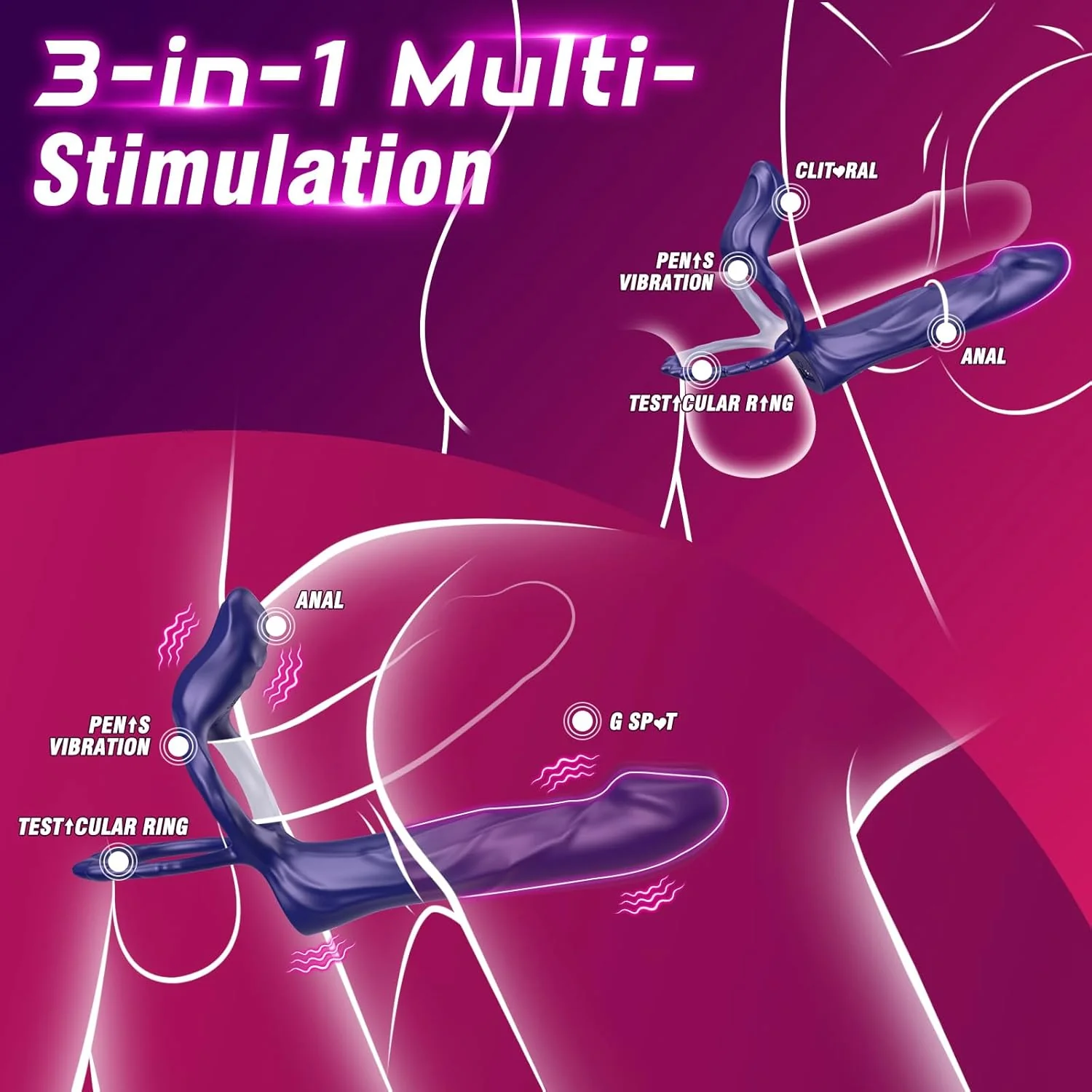 DualDrive Strap-On Cock Ring Clit Vibrator - Image 2