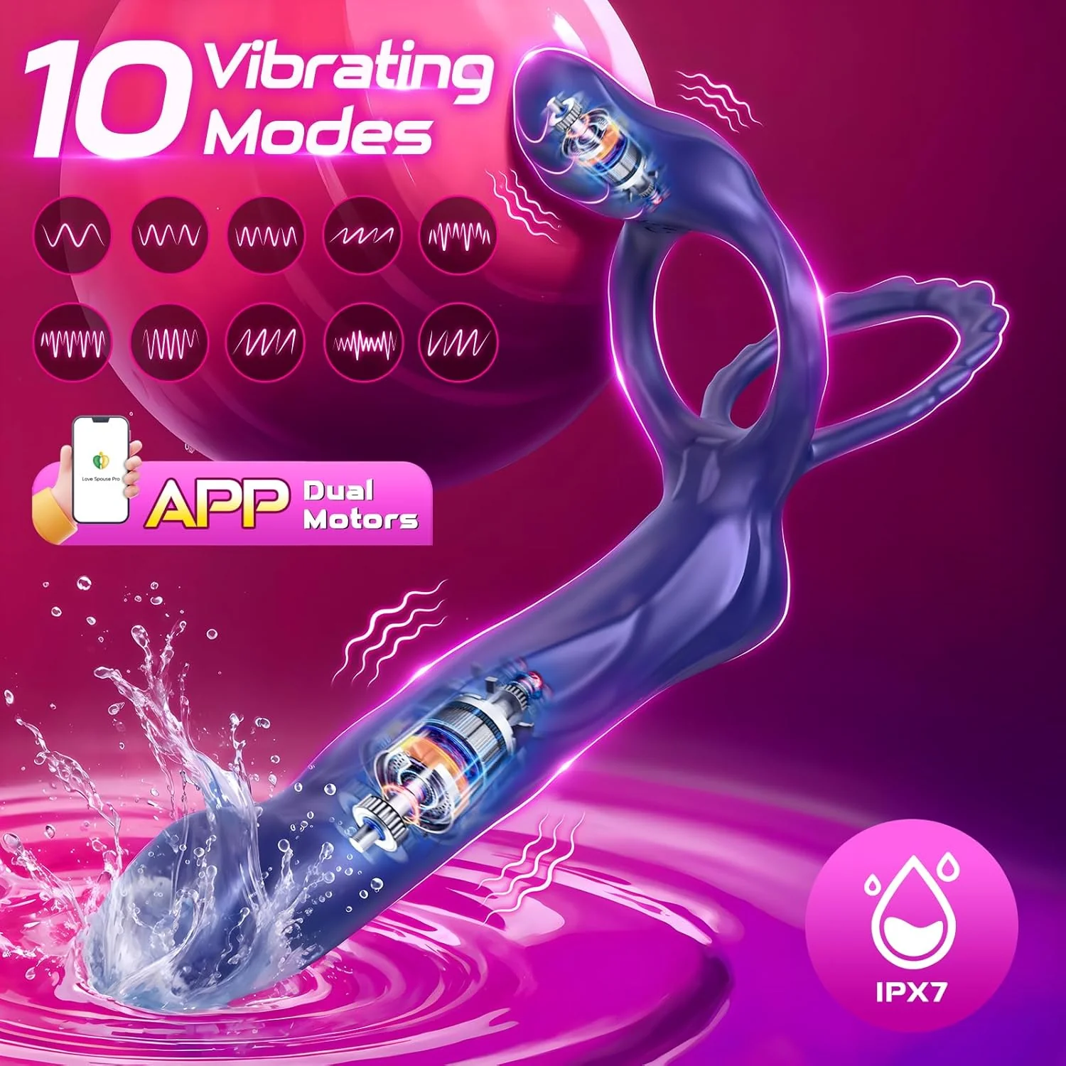 DualDrive Strap-On Cock Ring Clit Vibrator - Image 3