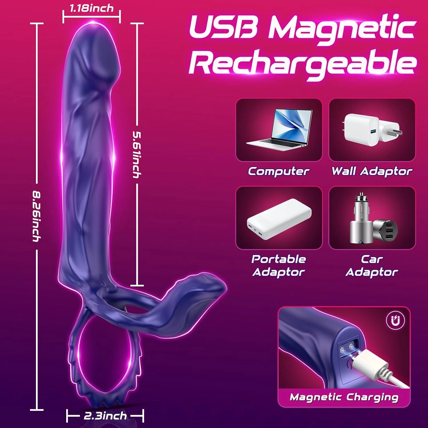 DualDrive Strap-On Cock Ring Clit Vibrator - Image 7