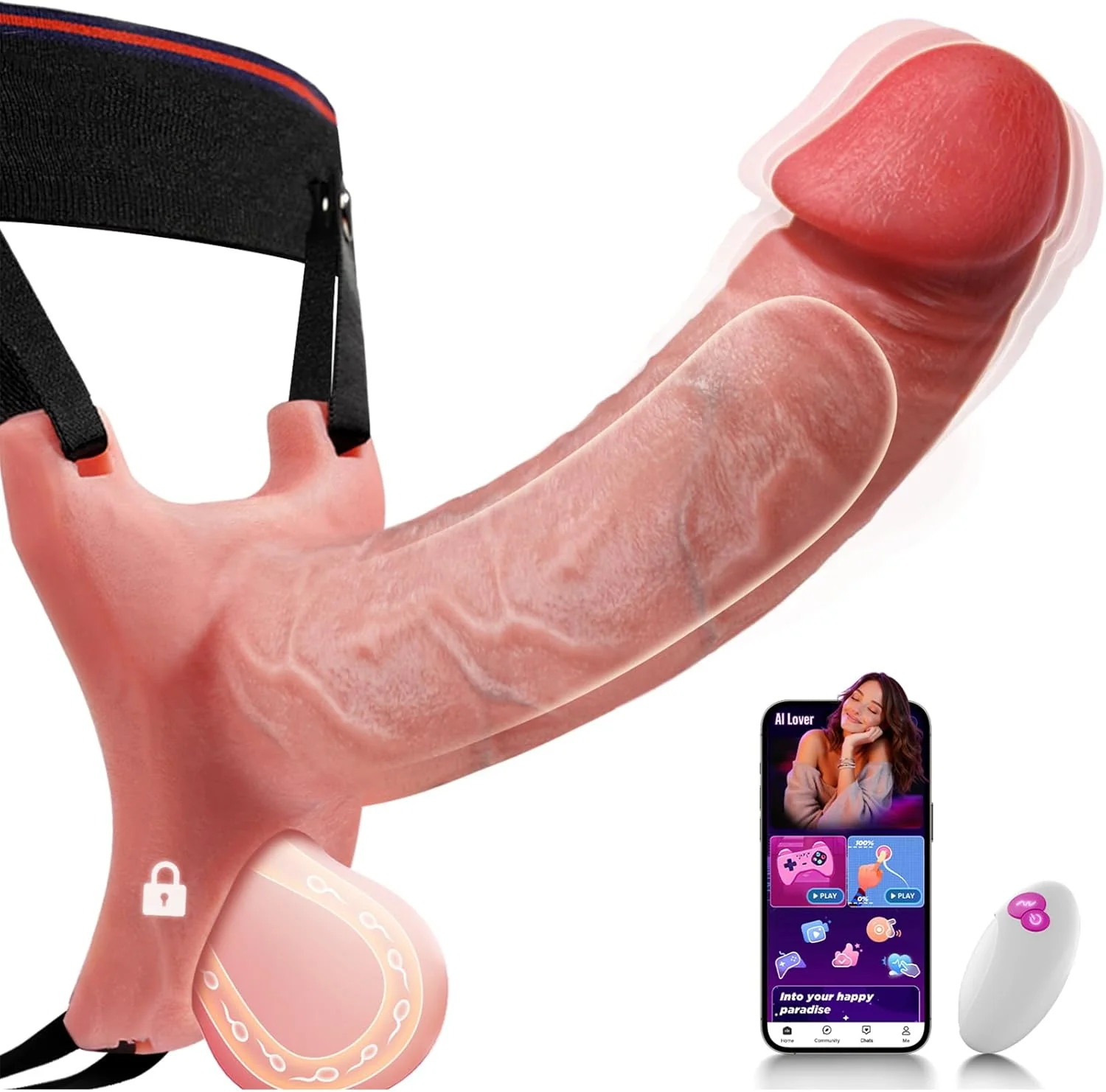 HarnessCore Strap-On Penis Sleeve App Control Vibrator