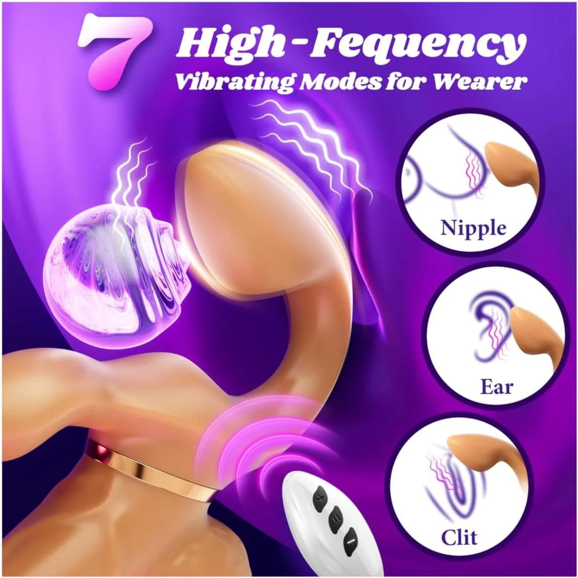 DualGlide Rabbit Strapless Strap On Thrusting Vibrator - Image 4