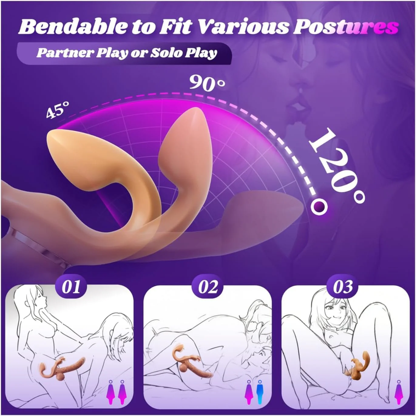 DualGlide Rabbit Strapless Strap On Thrusting Vibrator - Image 5