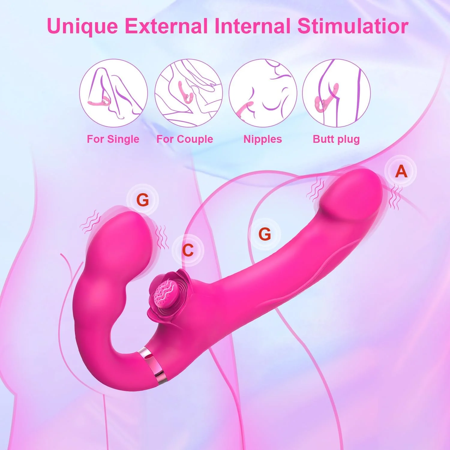 TapWave Strapless Strap On Flapping Vibrator - Image 4