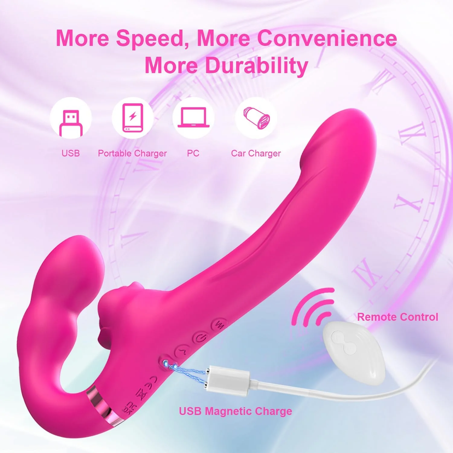 TapWave Strapless Strap On Flapping Vibrator - Image 5