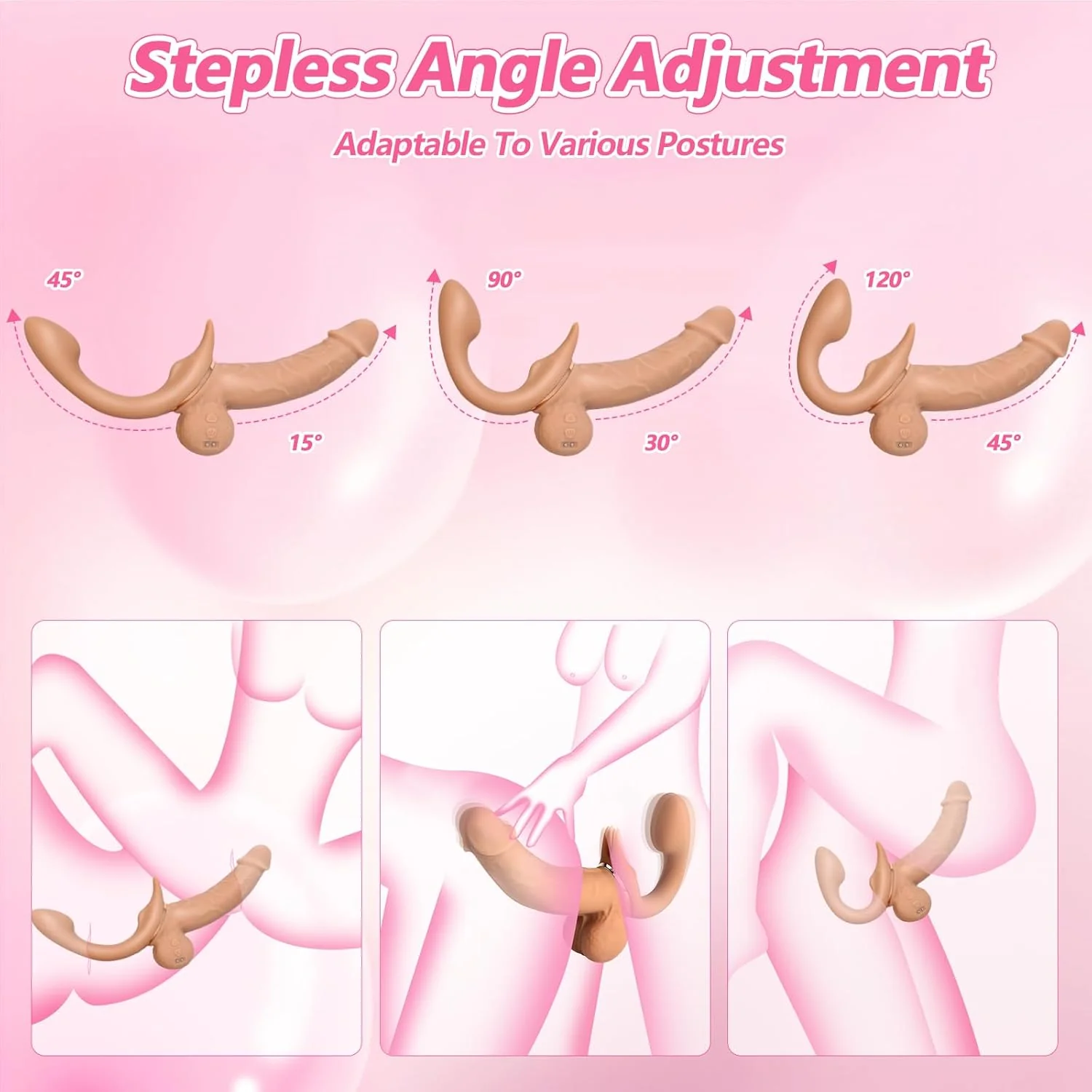 FlexRide Strapless Strap On Thrusting Vibrator - Image 5