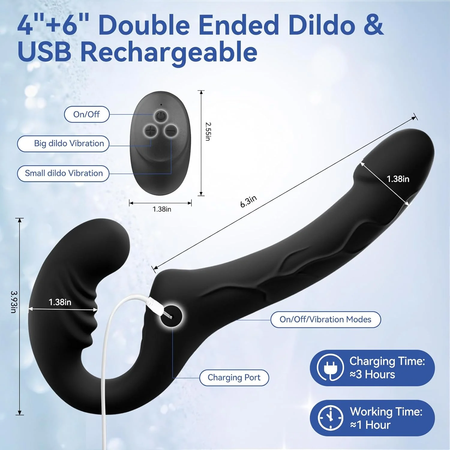 EchoRide Strapless Strap On Vibrator Remote Control - Image 4