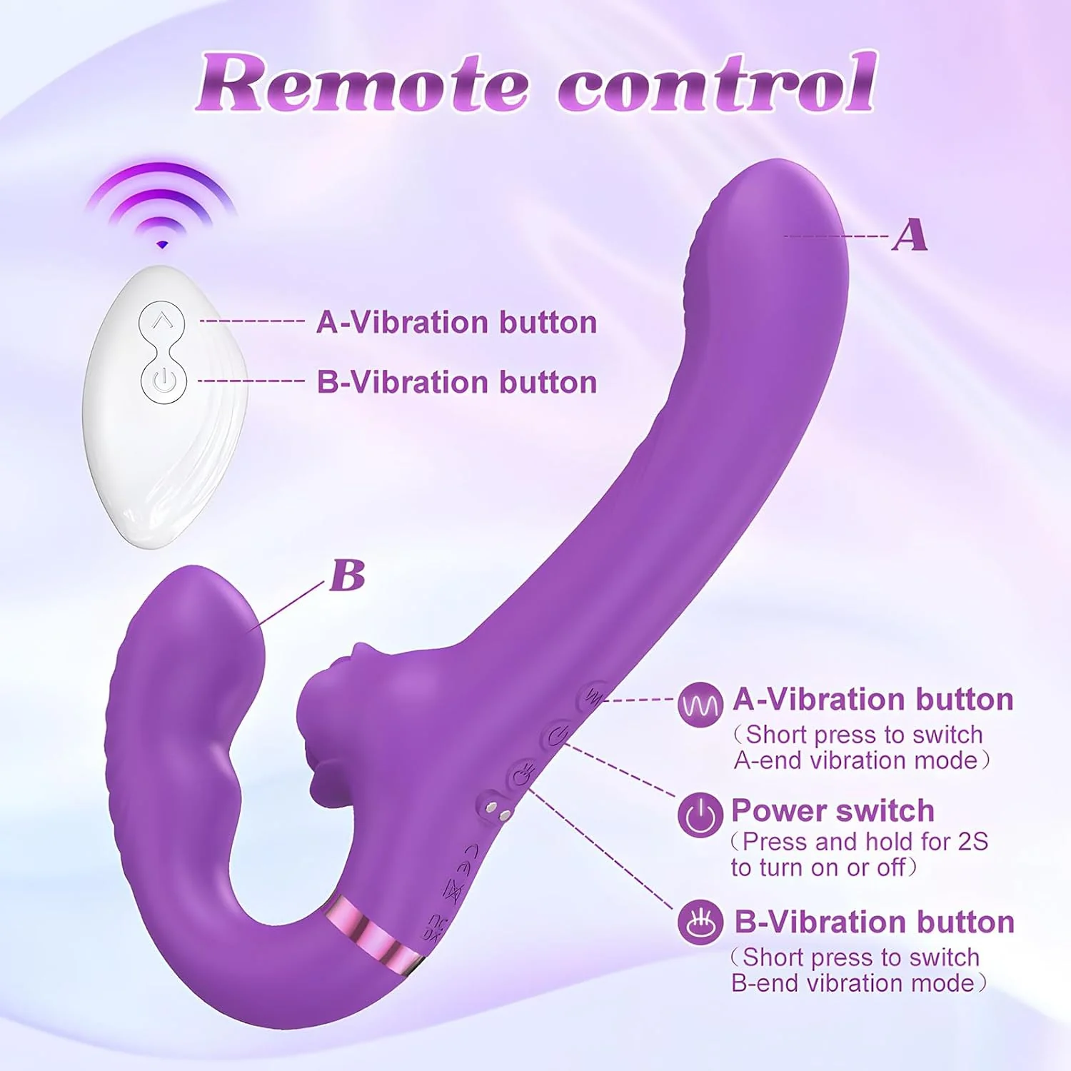 VeloraSync Strapless Strap On Double Ended Vibrator - Image 4